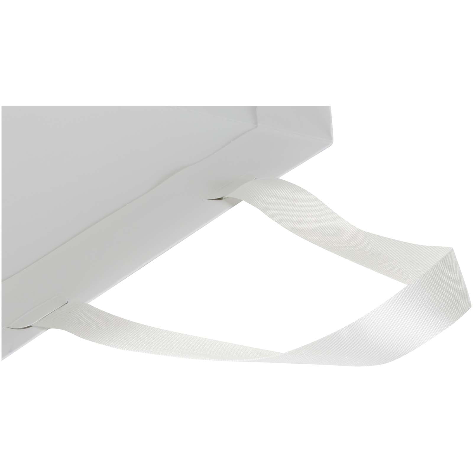 Borsa di carta da 230 g/m² con manici in nastro e laminazione opaca Smartfold - 31 x 12 x 39 cm