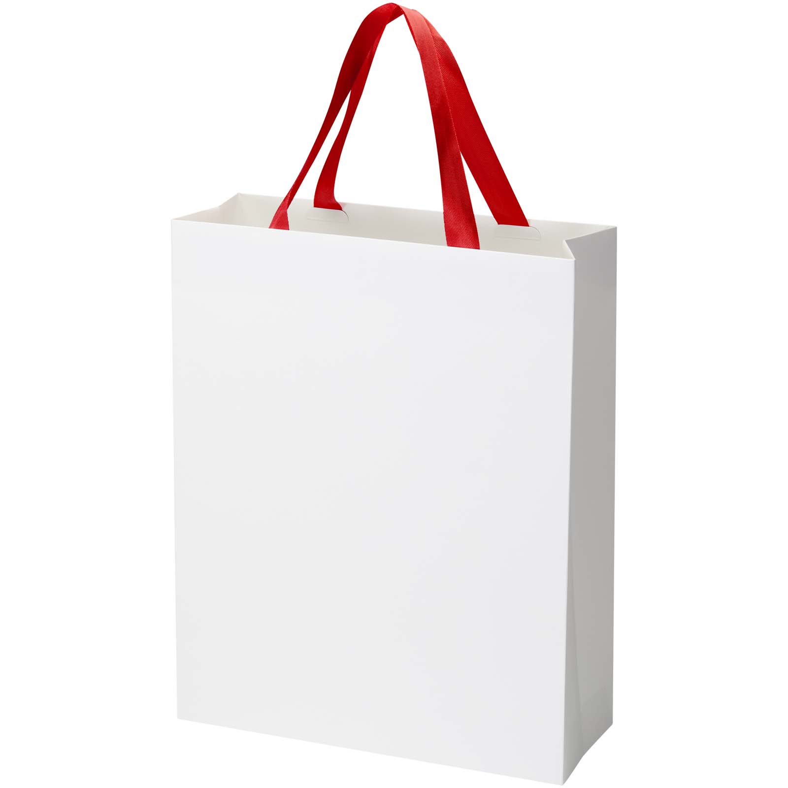 Borsa di carta da 230 g/m² con manici in nastro e laminazione opaca Smartfold - 31 x 12 x 39 cm