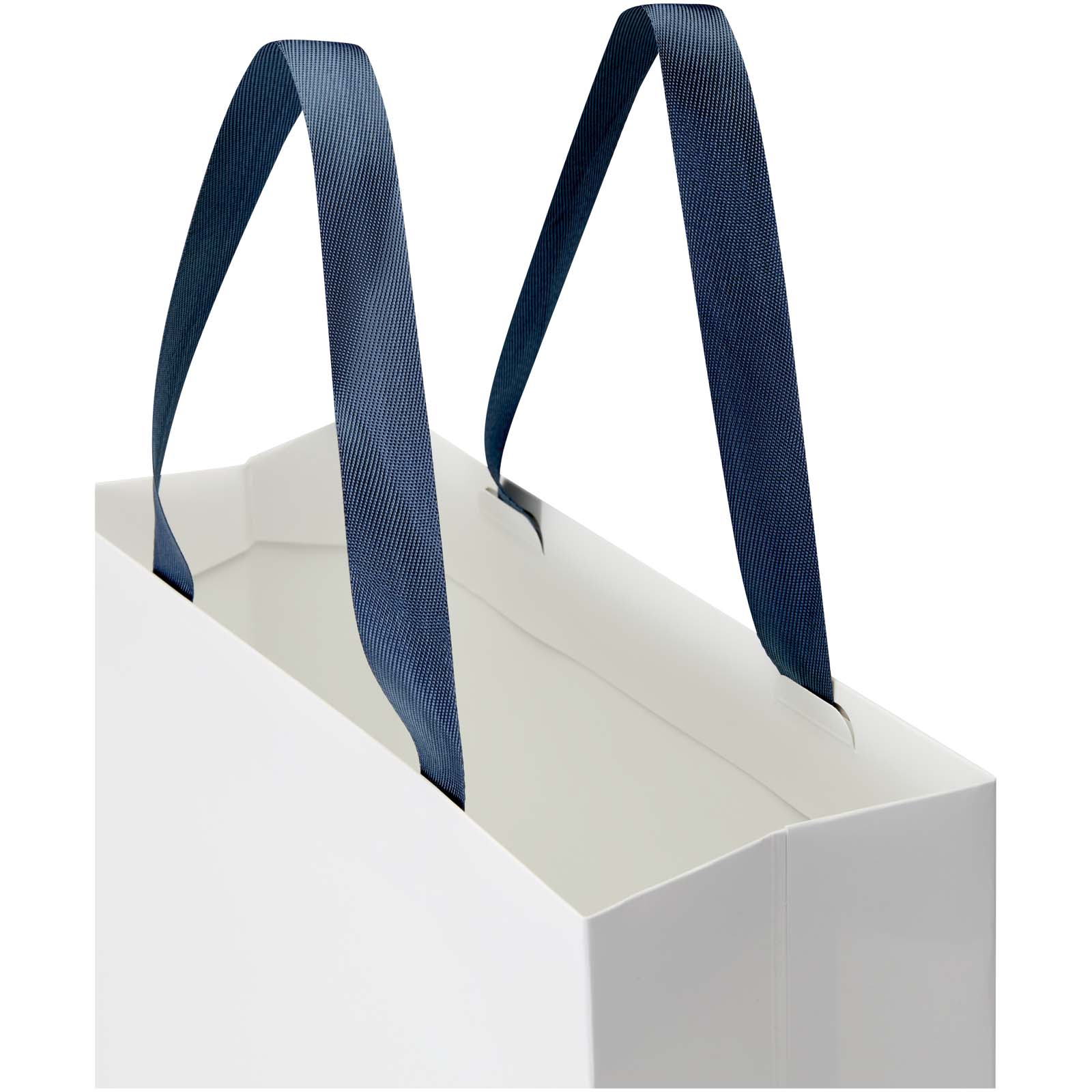 Borsa di carta da 230 g/m² con manici in nastro e laminazione opaca Smartfold - 31 x 12 x 39 cm