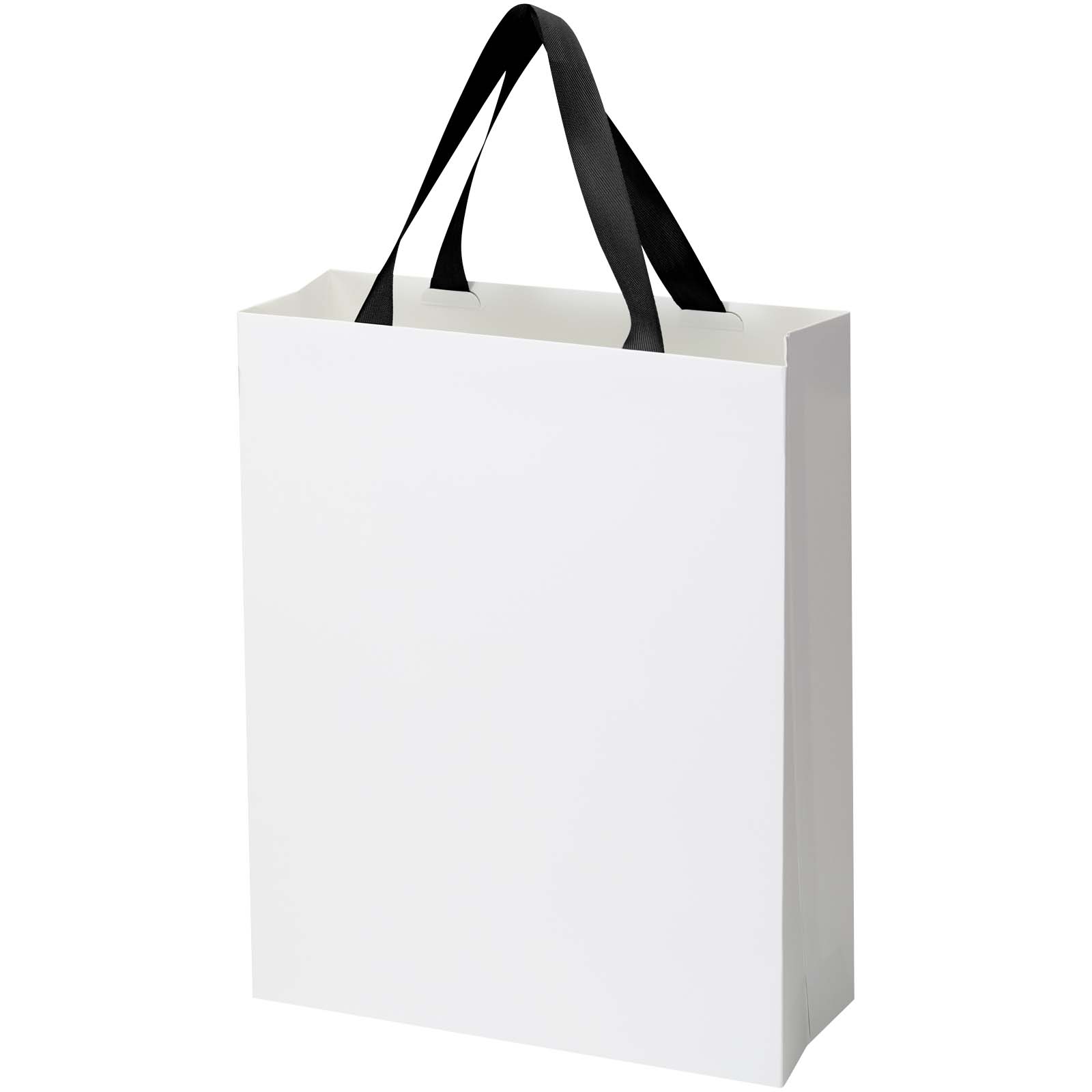Borsa di carta da 230 g/m² con manici in nastro e laminazione opaca Smartfold - 31 x 12 x 39 cm