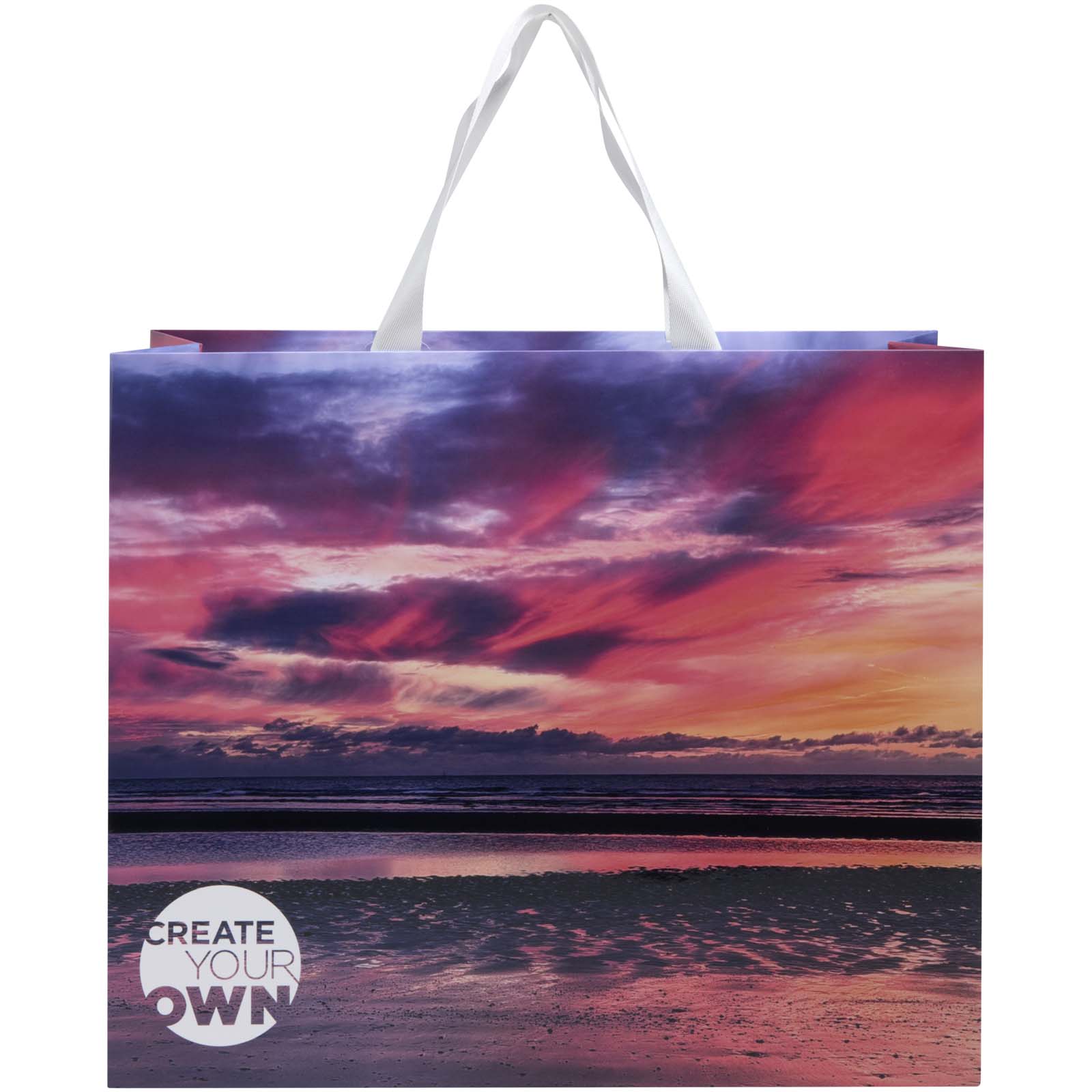 Borsa di carta da 230 g/m² con manici a nastro e laminazione opaca  Smartfold- 42 x 12 x 35 cm