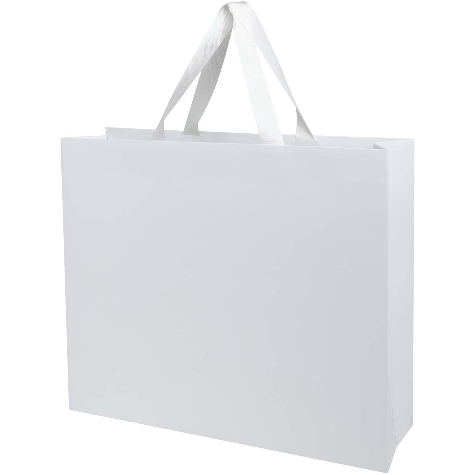 Borsa di carta da 230 g/m² con manici a nastro e laminazione opaca  Smartfold- 42 x 12 x 35 cm