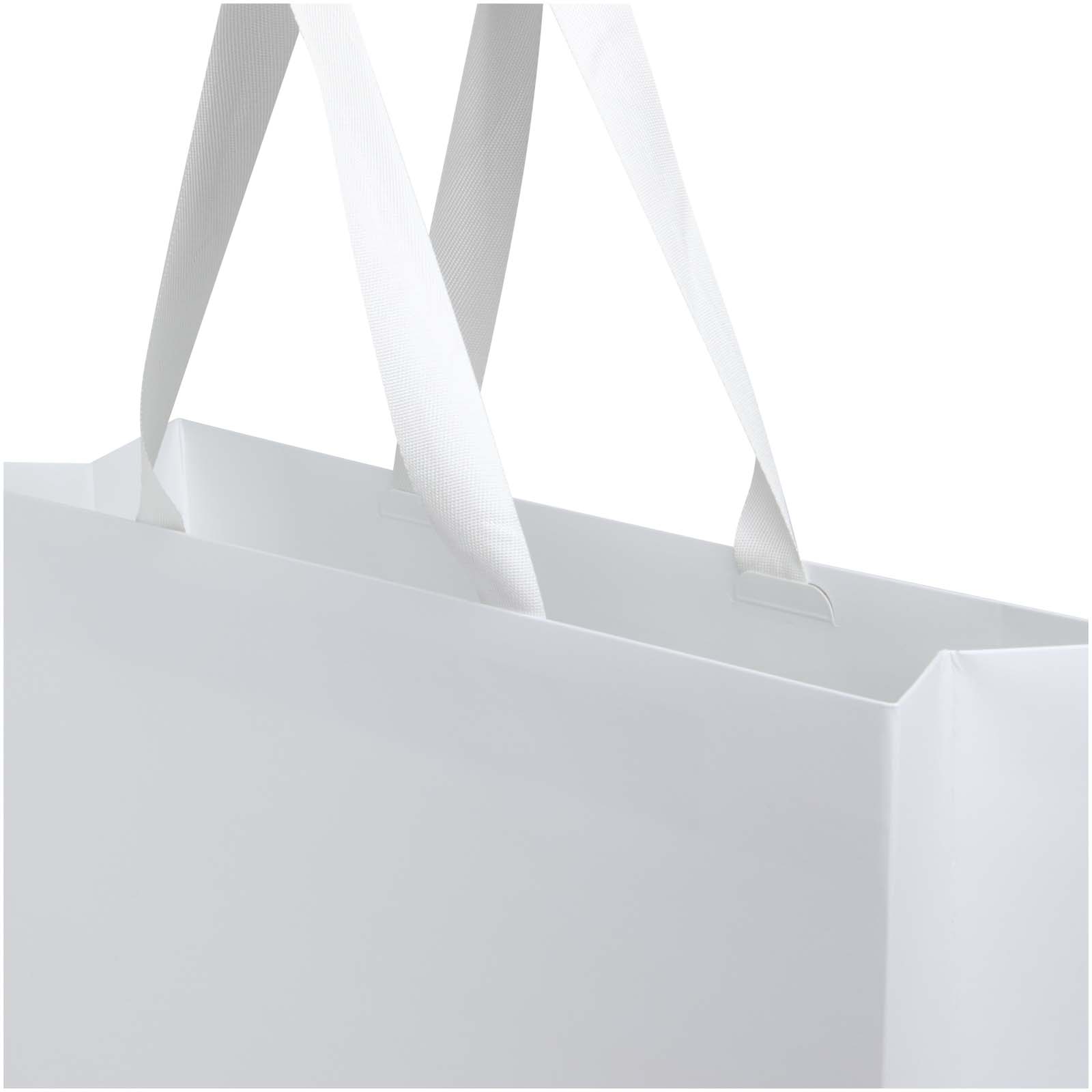 Borsa di carta da 230 g/m² con manici a nastro e laminazione opaca  Smartfold- 42 x 12 x 35 cm