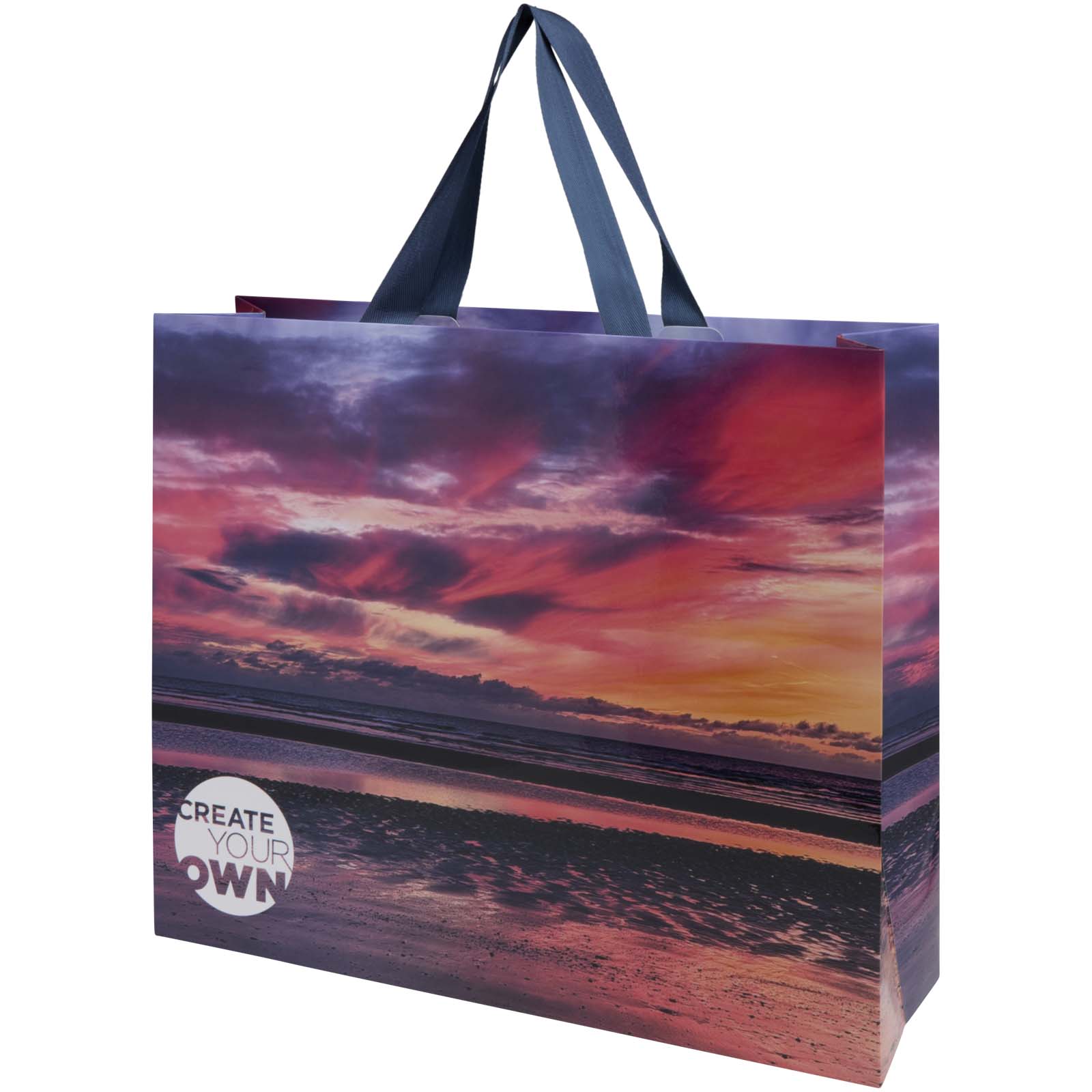 Borsa di carta da 230 g/m² con manici a nastro e laminazione opaca  Smartfold- 42 x 12 x 35 cm