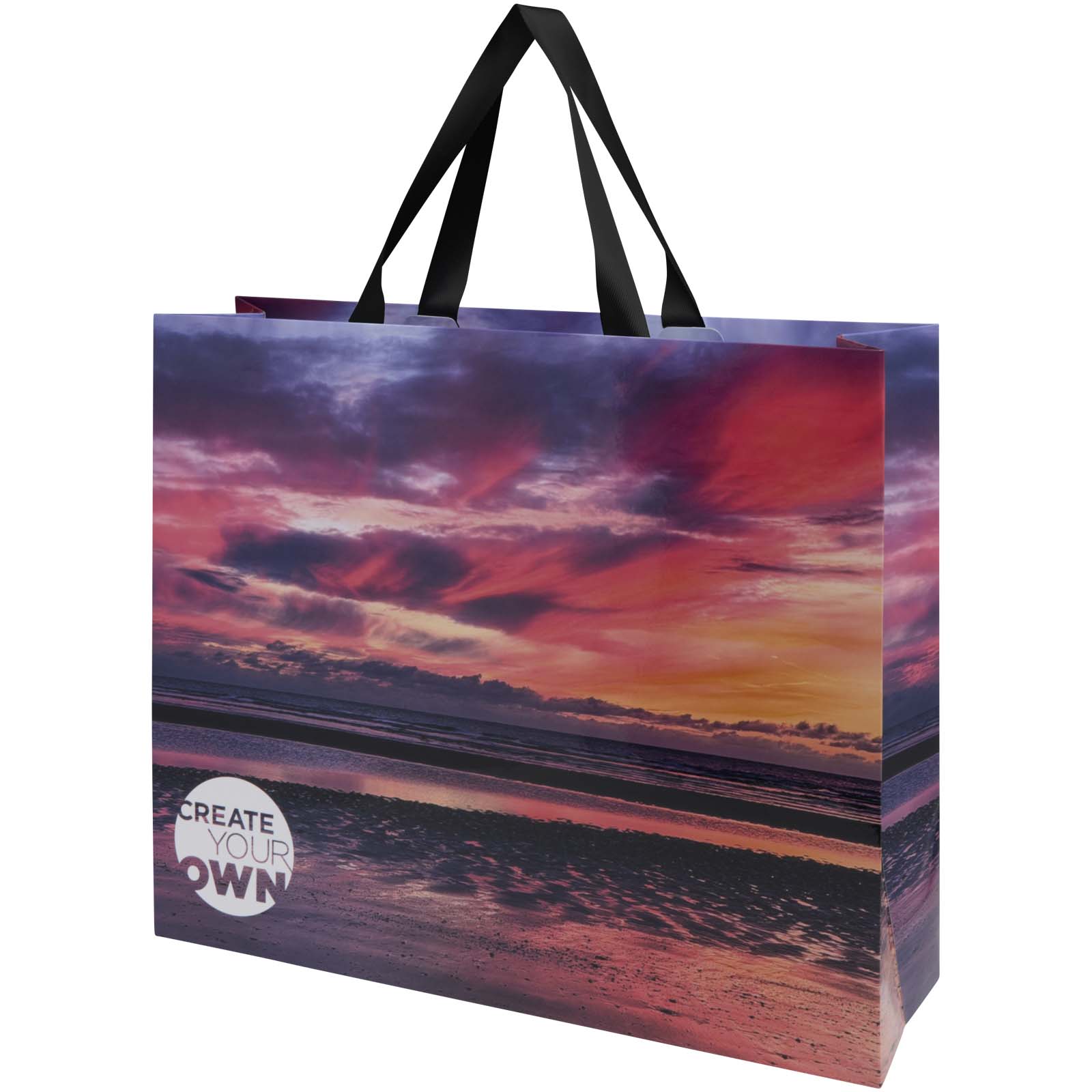 Borsa di carta da 230 g/m² con manici a nastro e laminazione opaca  Smartfold- 42 x 12 x 35 cm