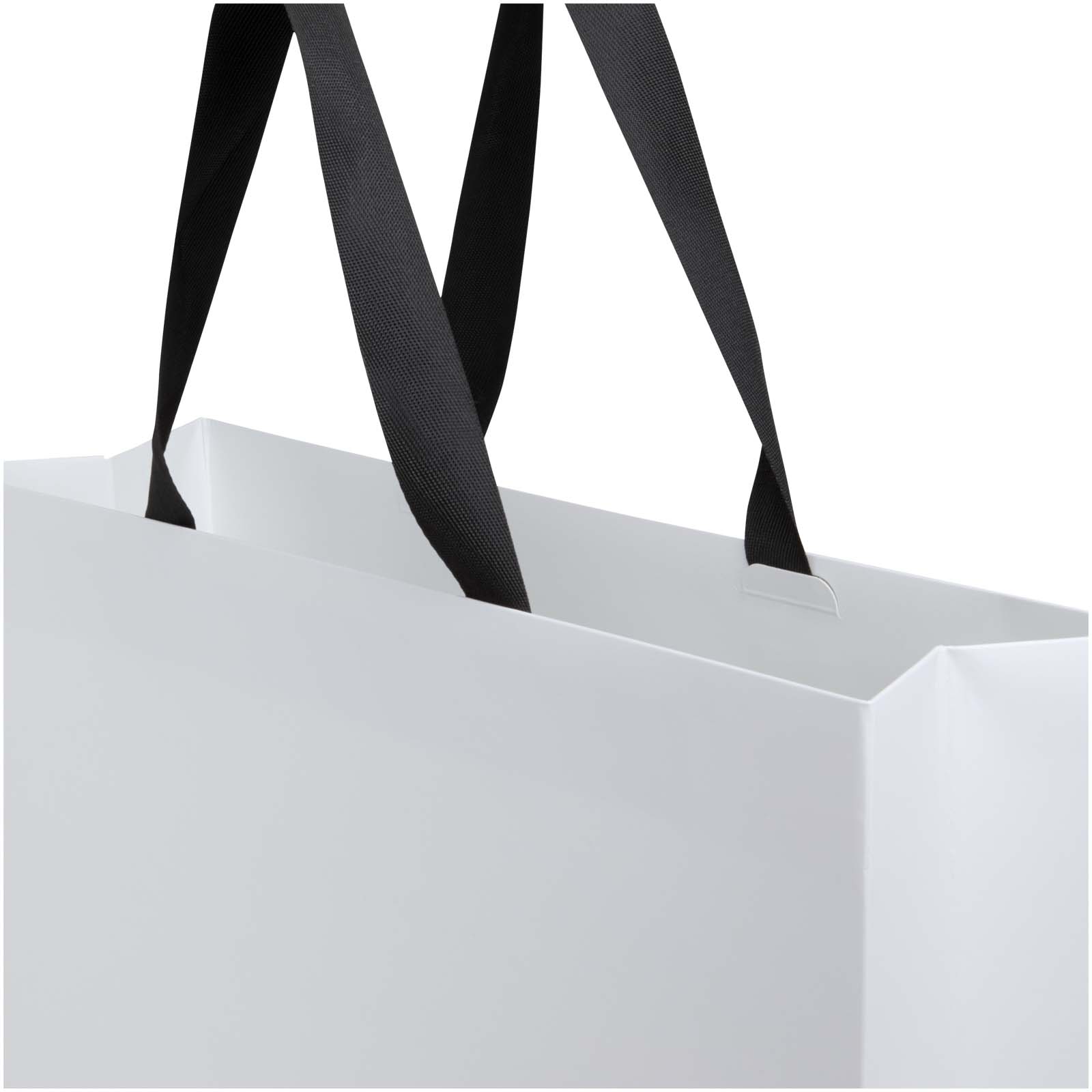 Borsa di carta da 230 g/m² con manici a nastro e laminazione opaca  Smartfold- 42 x 12 x 35 cm