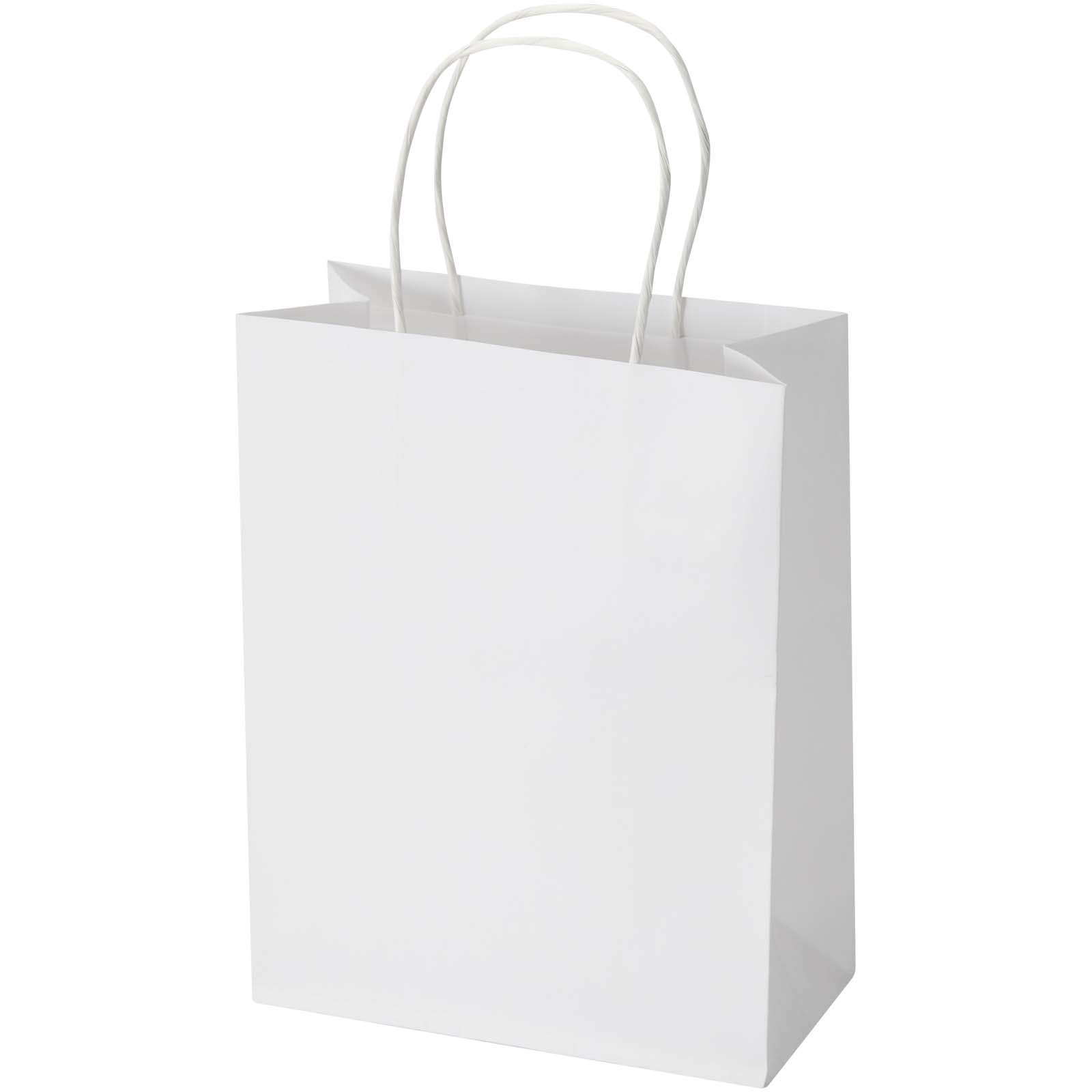 Borsa di carta Kraft da 120 g/m² con manici intrecciati - 18 x 9 x 23 cm