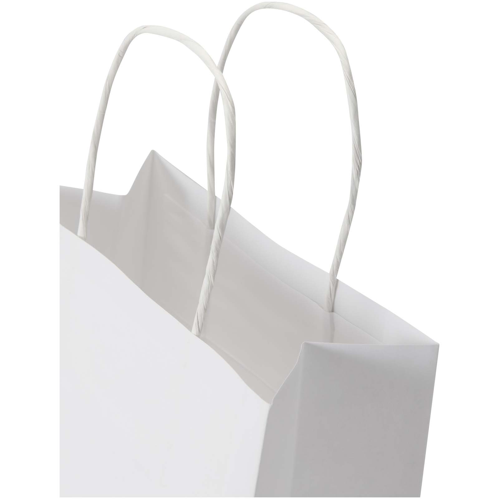 Borsa di carta Kraft da 120 g/m² con manici intrecciati - 18 x 9 x 23 cm