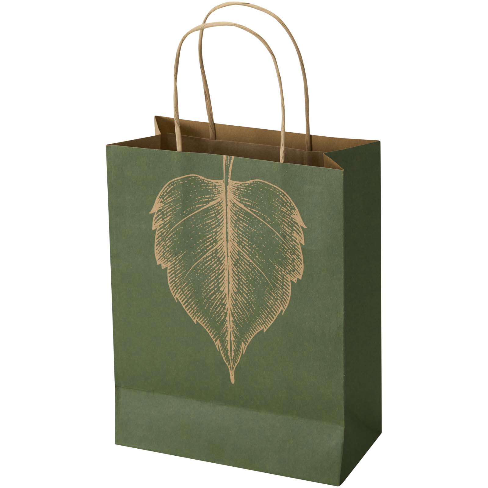 Borsa di carta Kraft da 120 g/m² con manici intrecciati - 18 x 9 x 23 cm