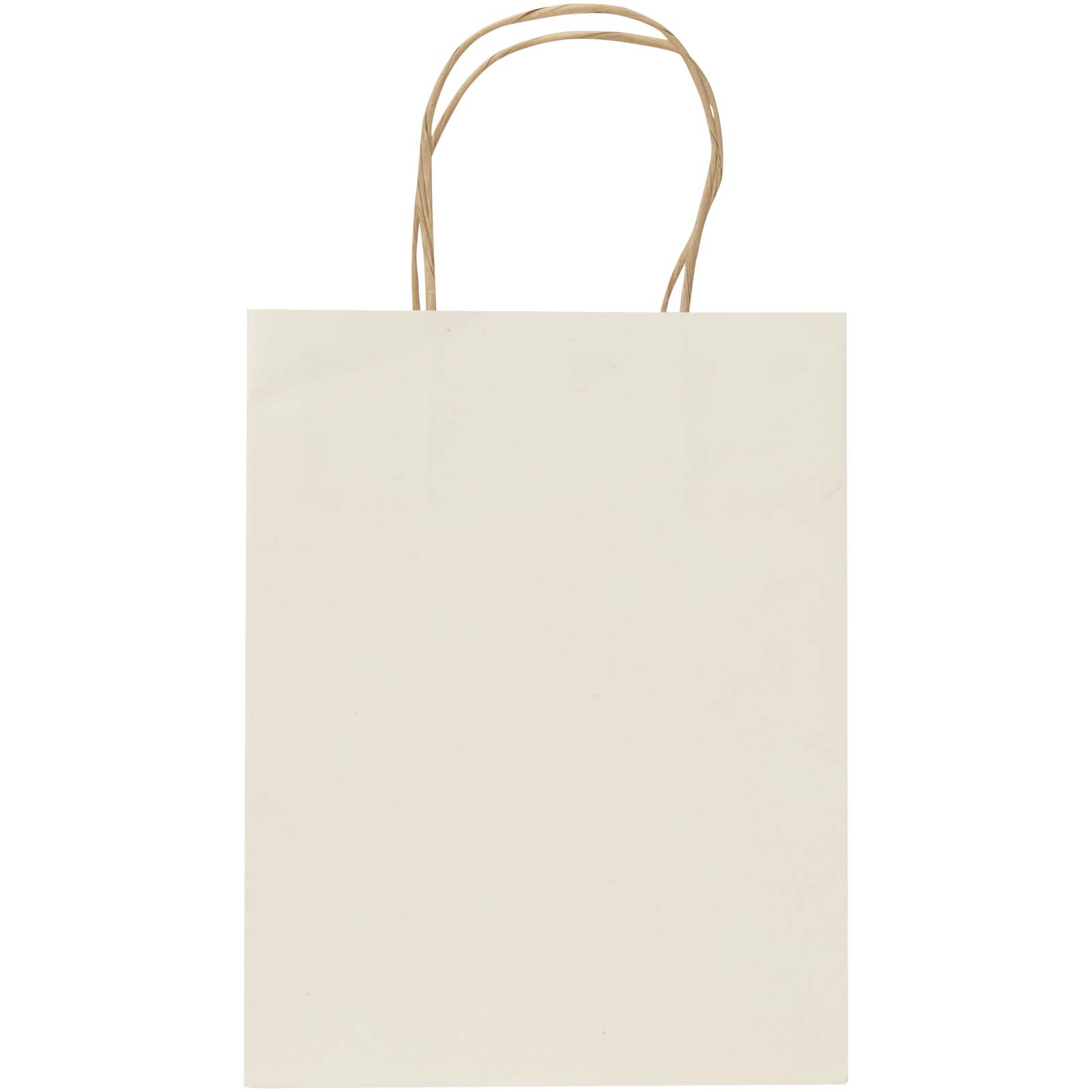 Borsa in carta riciclata da scarti di prodotti agricoli da 150 g/m² con manici intrecciati - 18 x 9 x 23 cm