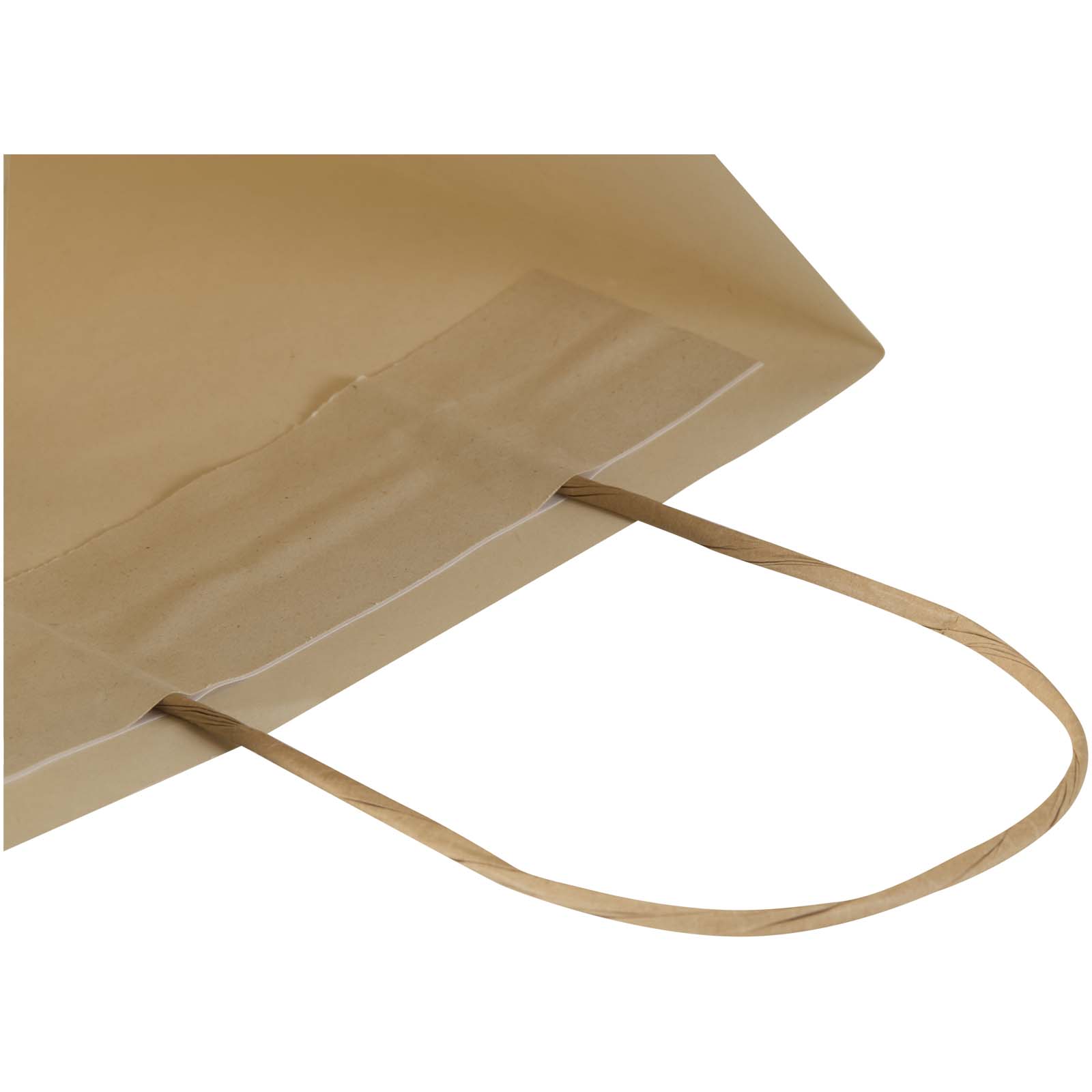 Borsa in carta riciclata da scarti di prodotti agricoli da 150 g/m² con manici intrecciati - 18 x 9 x 23 cm