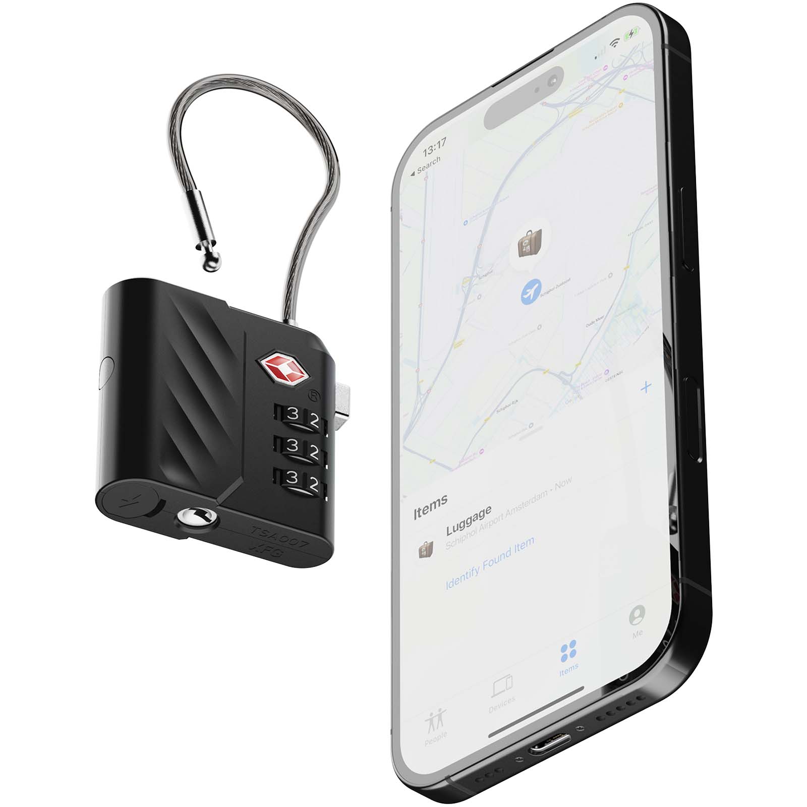 Lucchetto a combinazione Xtorm Lock Tag TSA con localizzatore