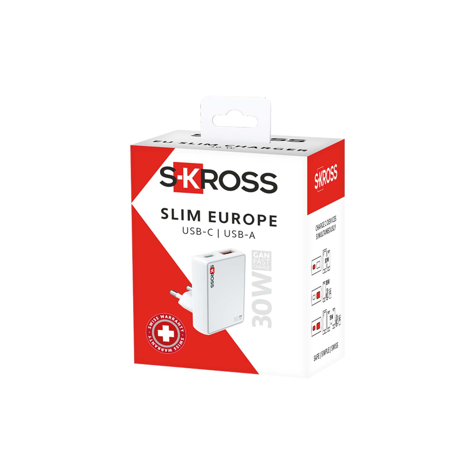 Caricabatterie da muro SKROSS® Slim 30W per l'Europa