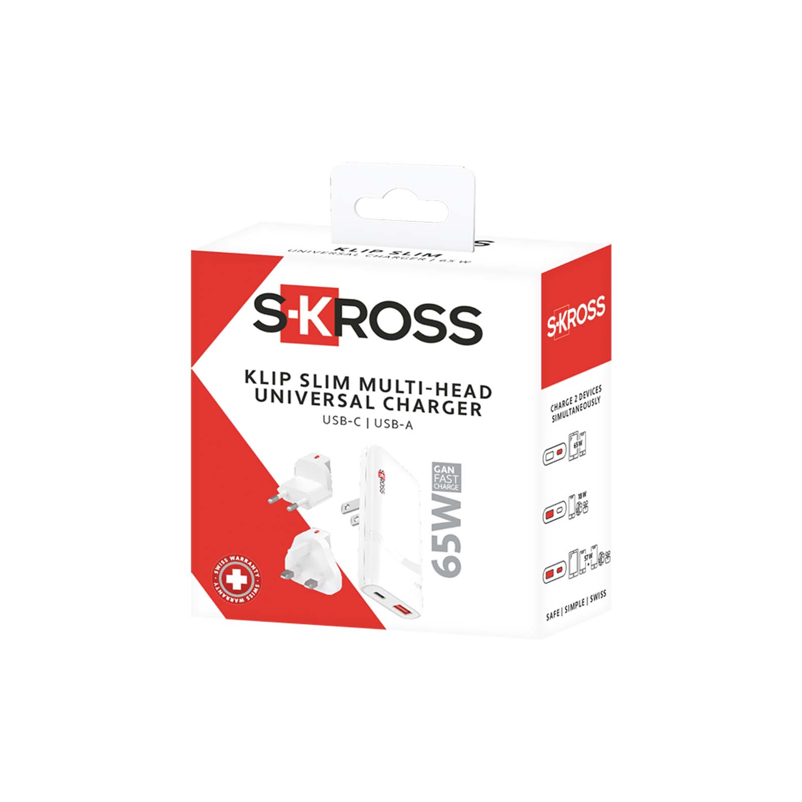 Caricabatterie multiplo SKROSS® Klip Slim da 65 W