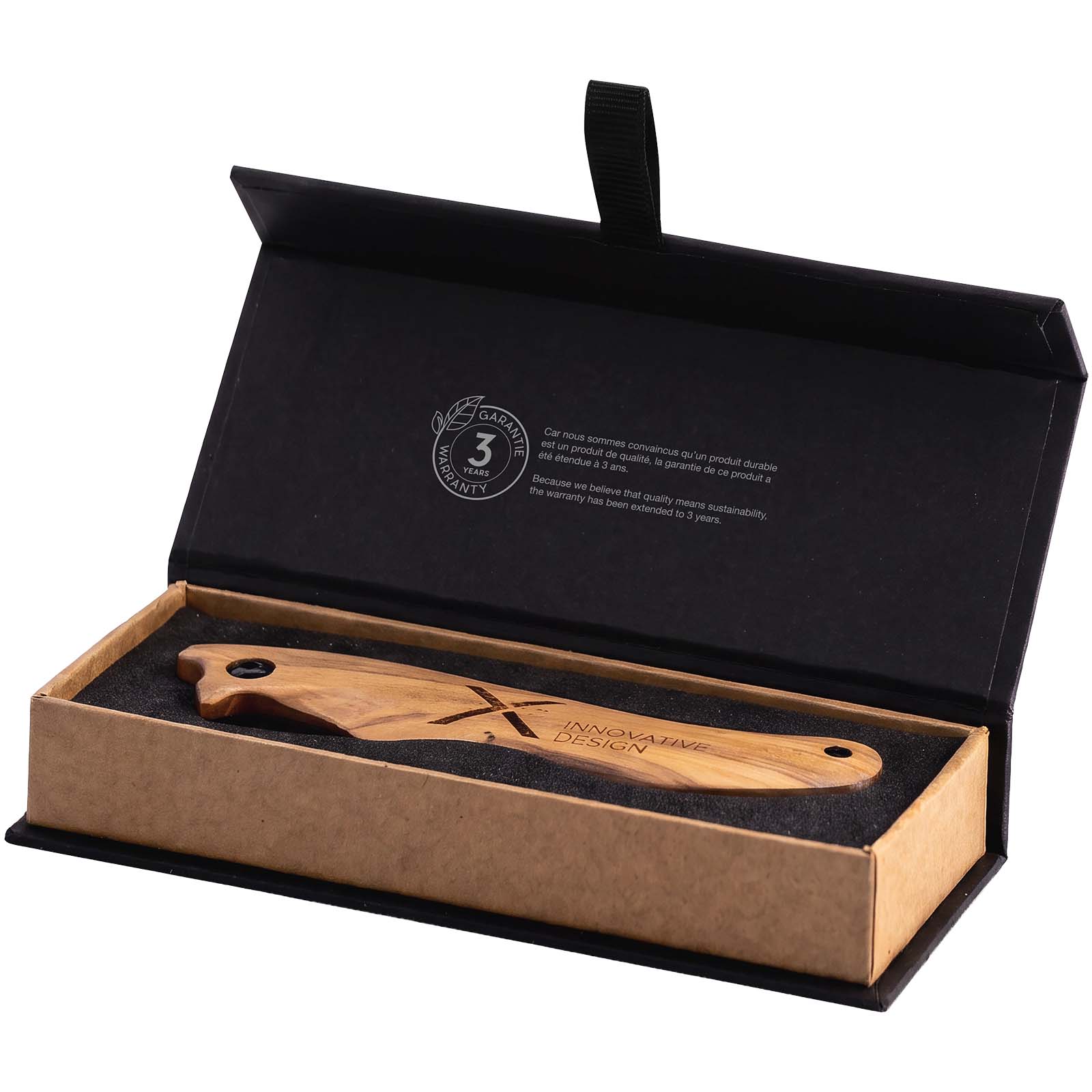 Coltello pieghevole in legno d'ulivo SCX.design T33