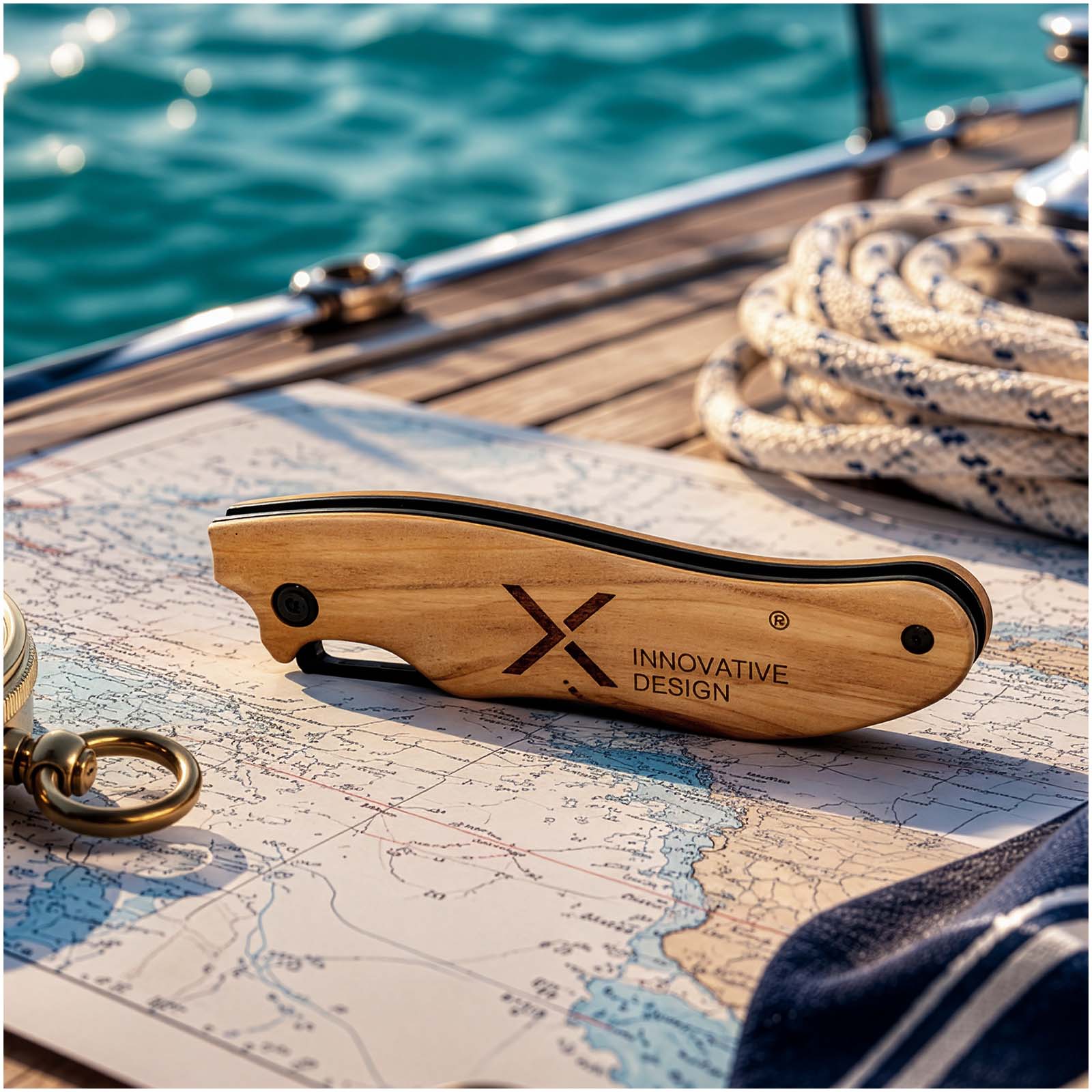 Coltello pieghevole in legno d'ulivo SCX.design T33