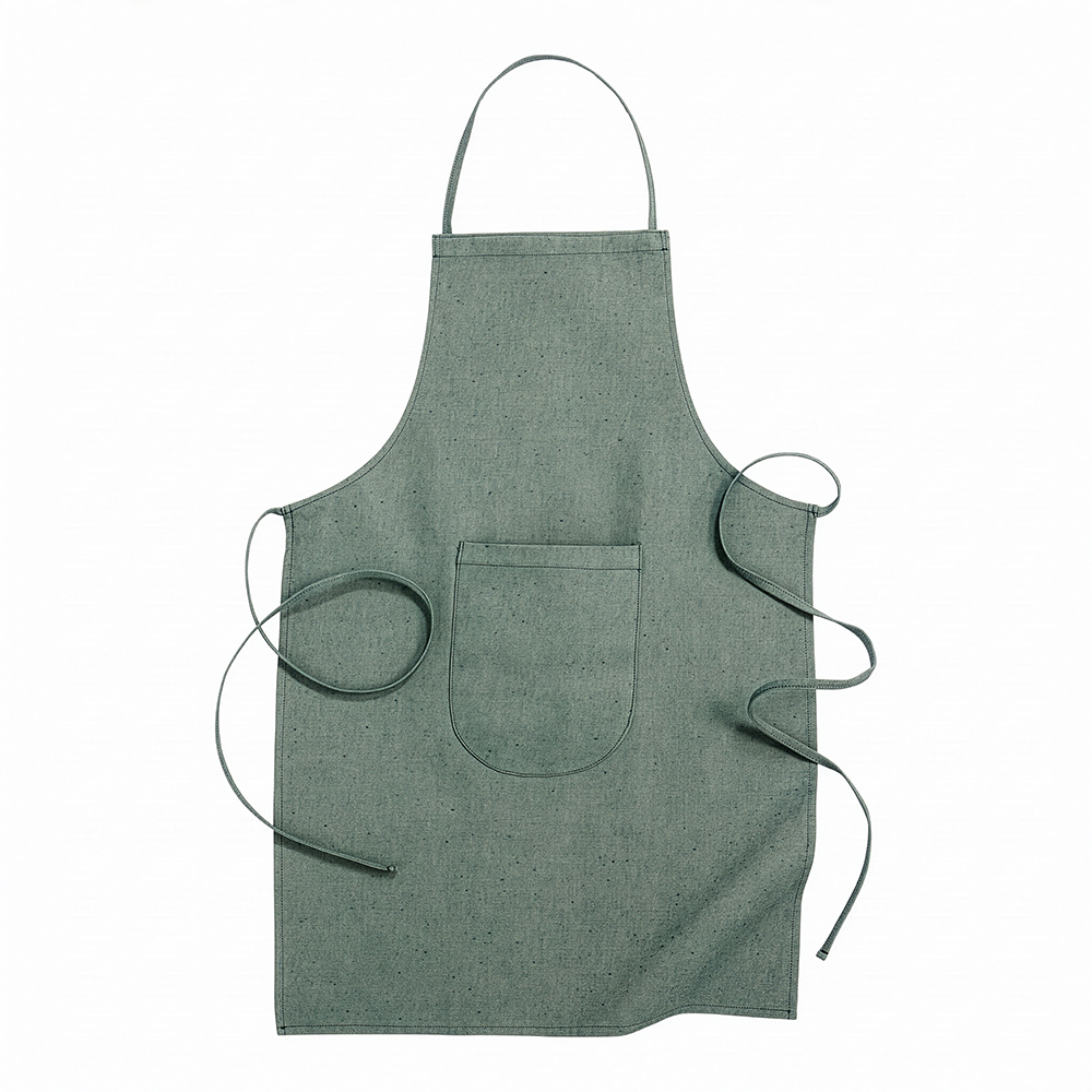 Grembiule da cucina lungo in cotone riciclato da 280 g/m2, effetto melange