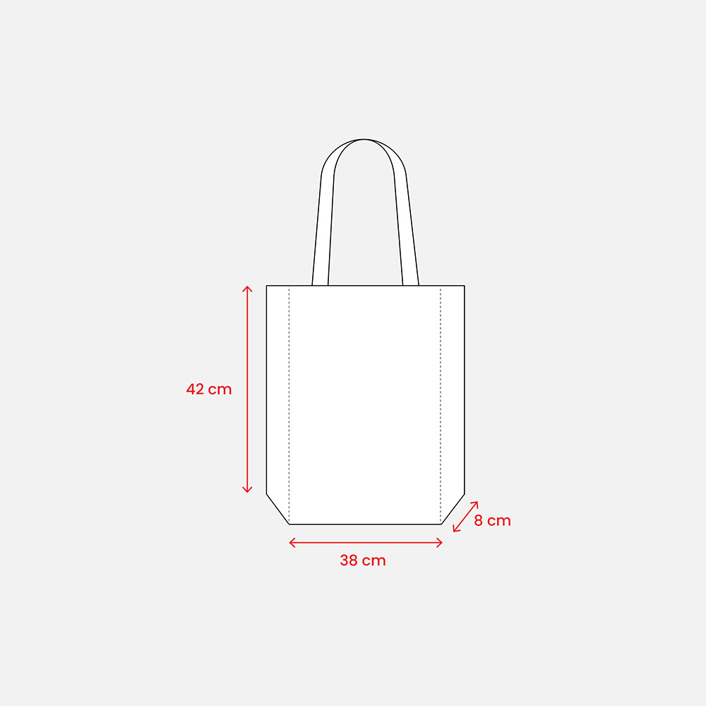 Borsa shopper in cotone riciclato da 280 g/m2