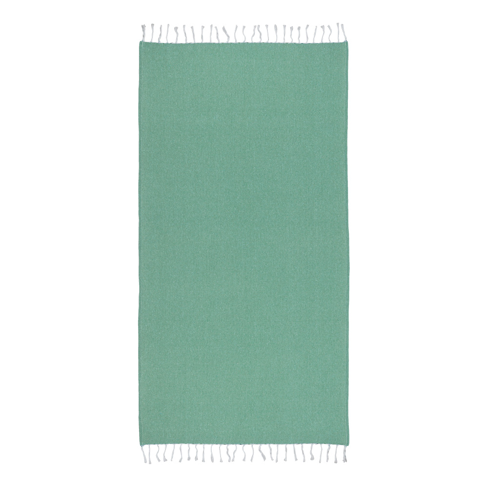Telo mare in cotone riciclato 150 g/m2. Effetto melange e frange