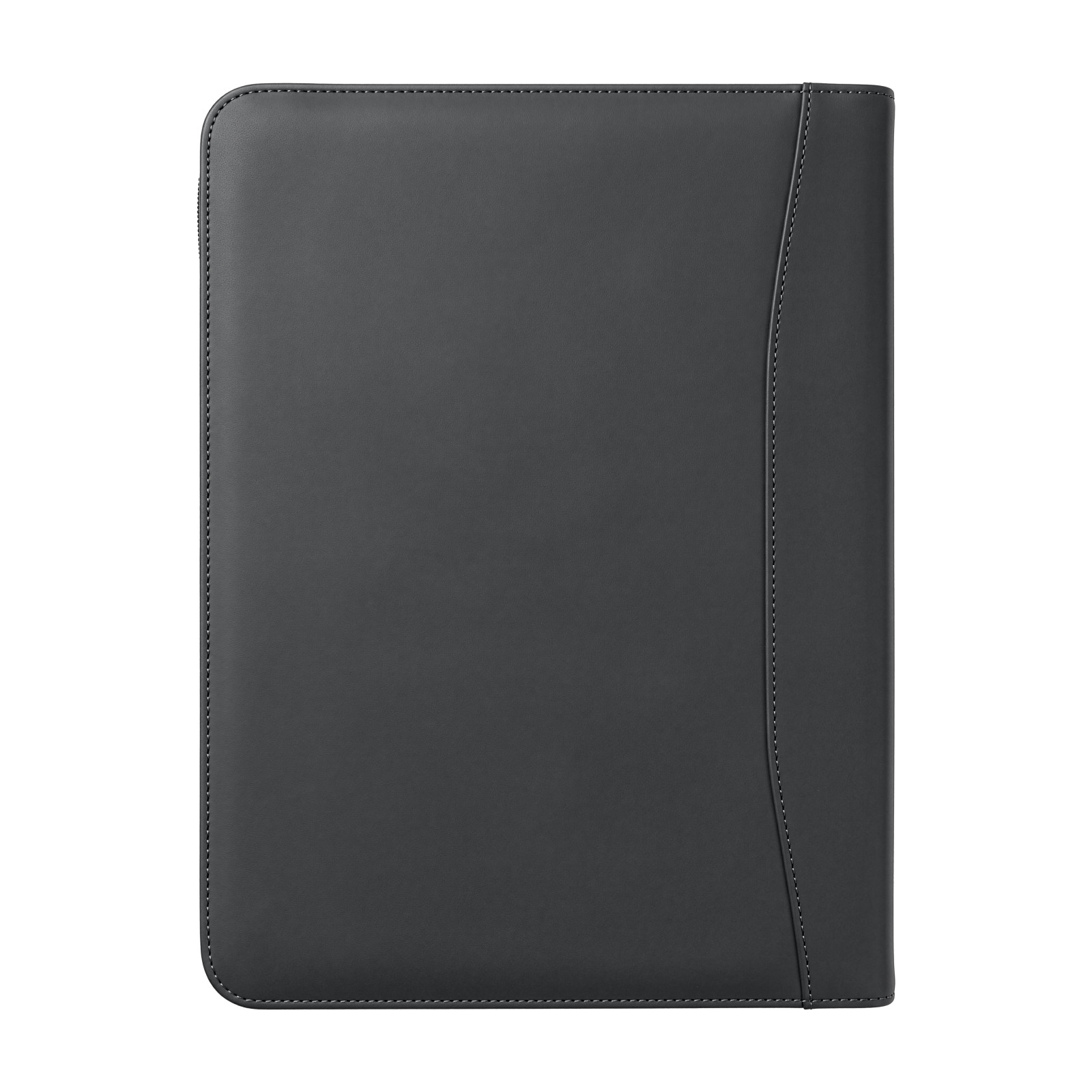Portablocco A4 in PU riciclato con chiusura zip. Organizer interno con tasca
