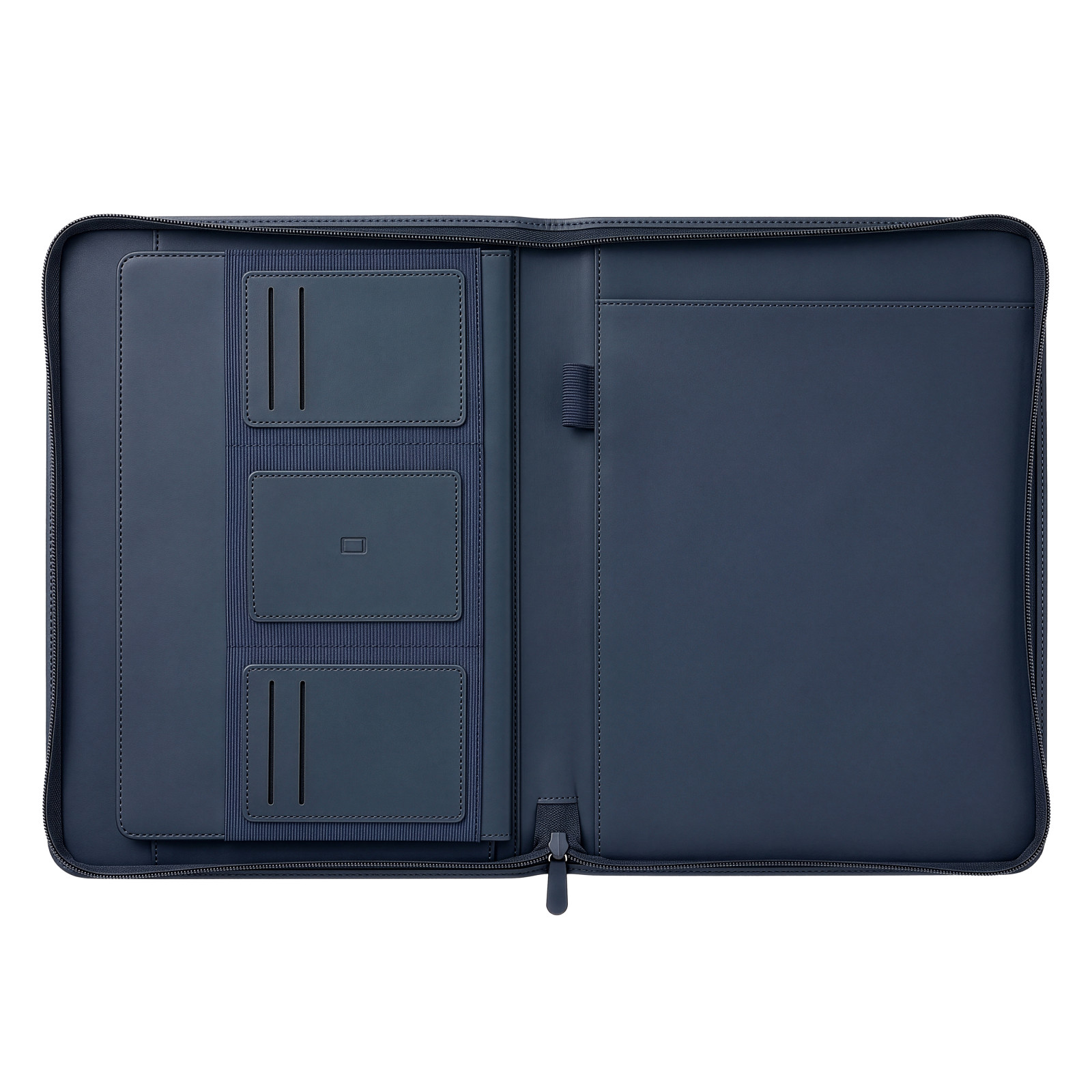 Portablocco A4 in PU riciclato con chiusura zip. Organizer interno con tasca