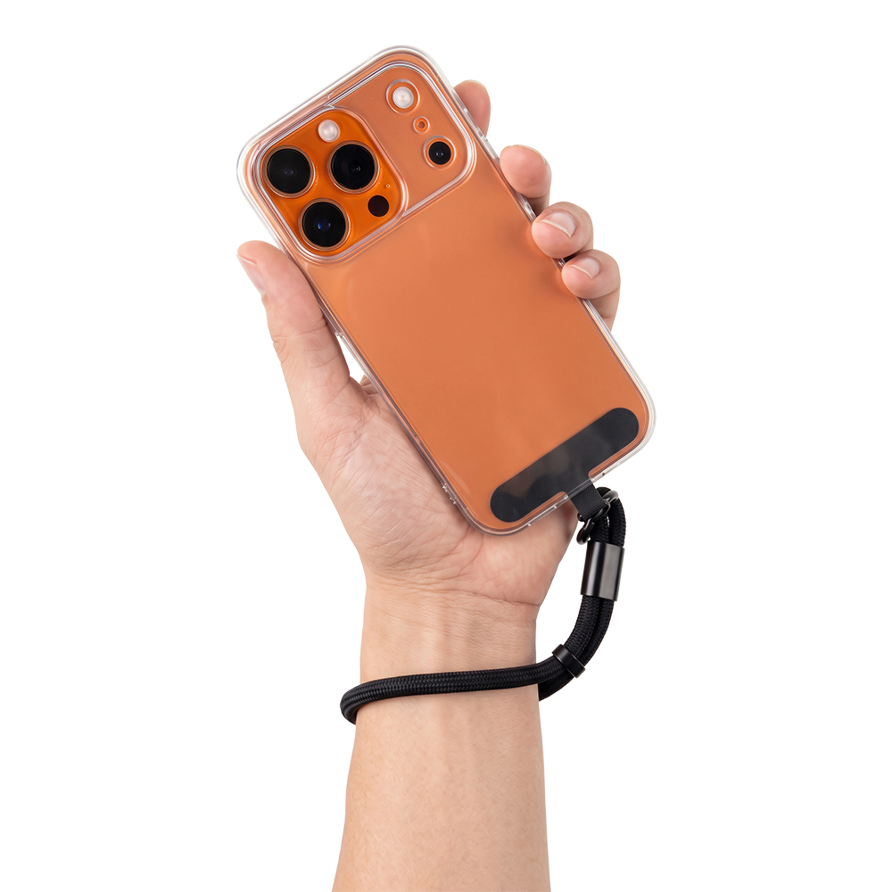 Cordino da polso porta smartphone in poliestere. Con tag per personalizzazione.