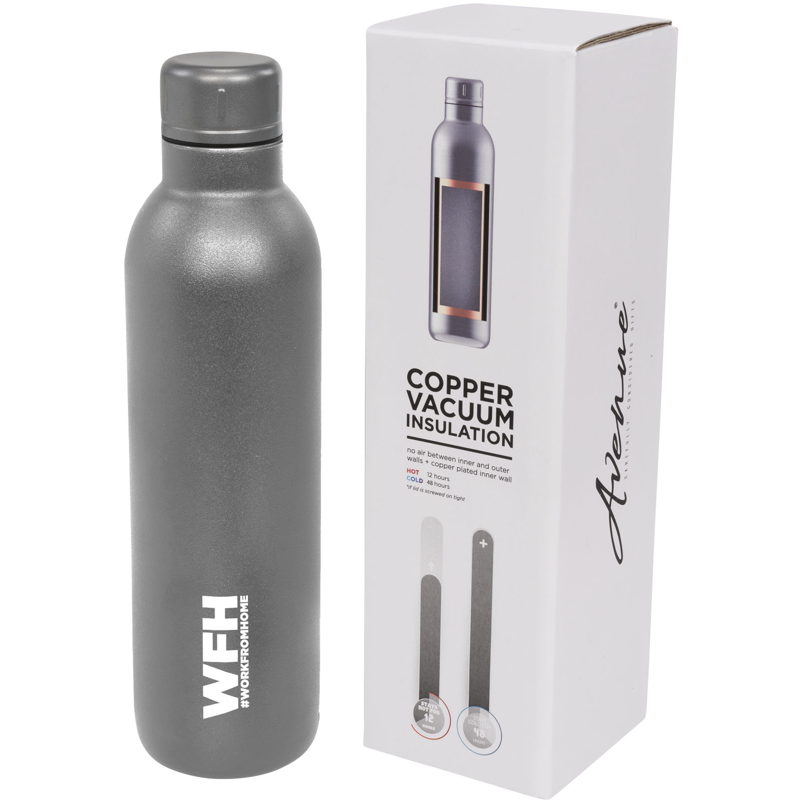 Borraccia sportiva termica Thor con isolamento sottovuoto in rame da 510 ml