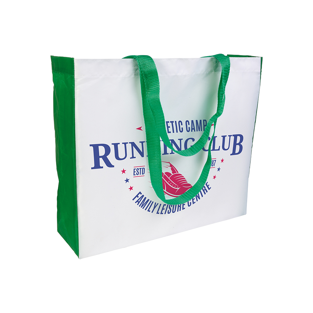 Shopper con soffietto colorato in poliestere 210D resistente al calore