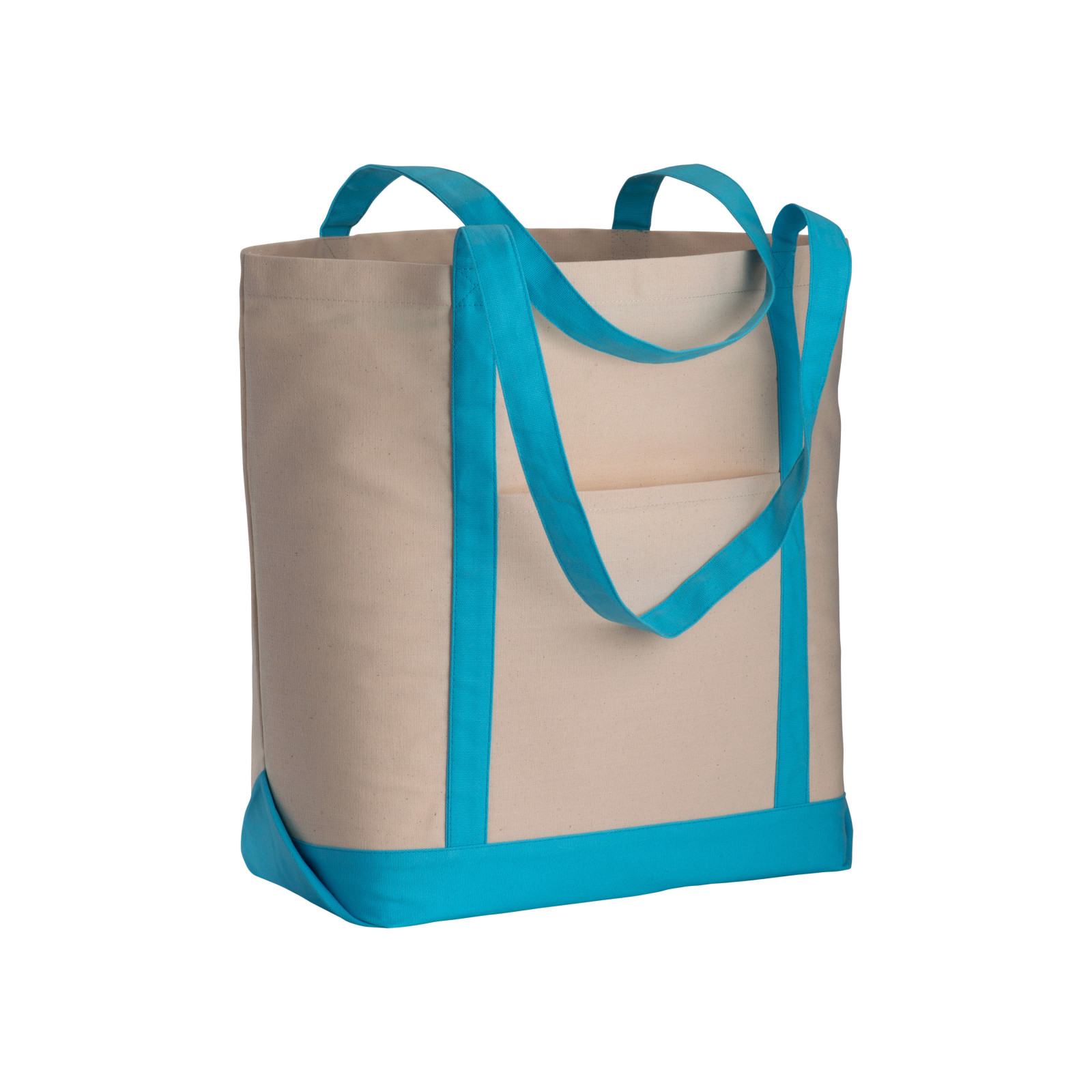 Shopper con soffietto alla base in cotone naturale