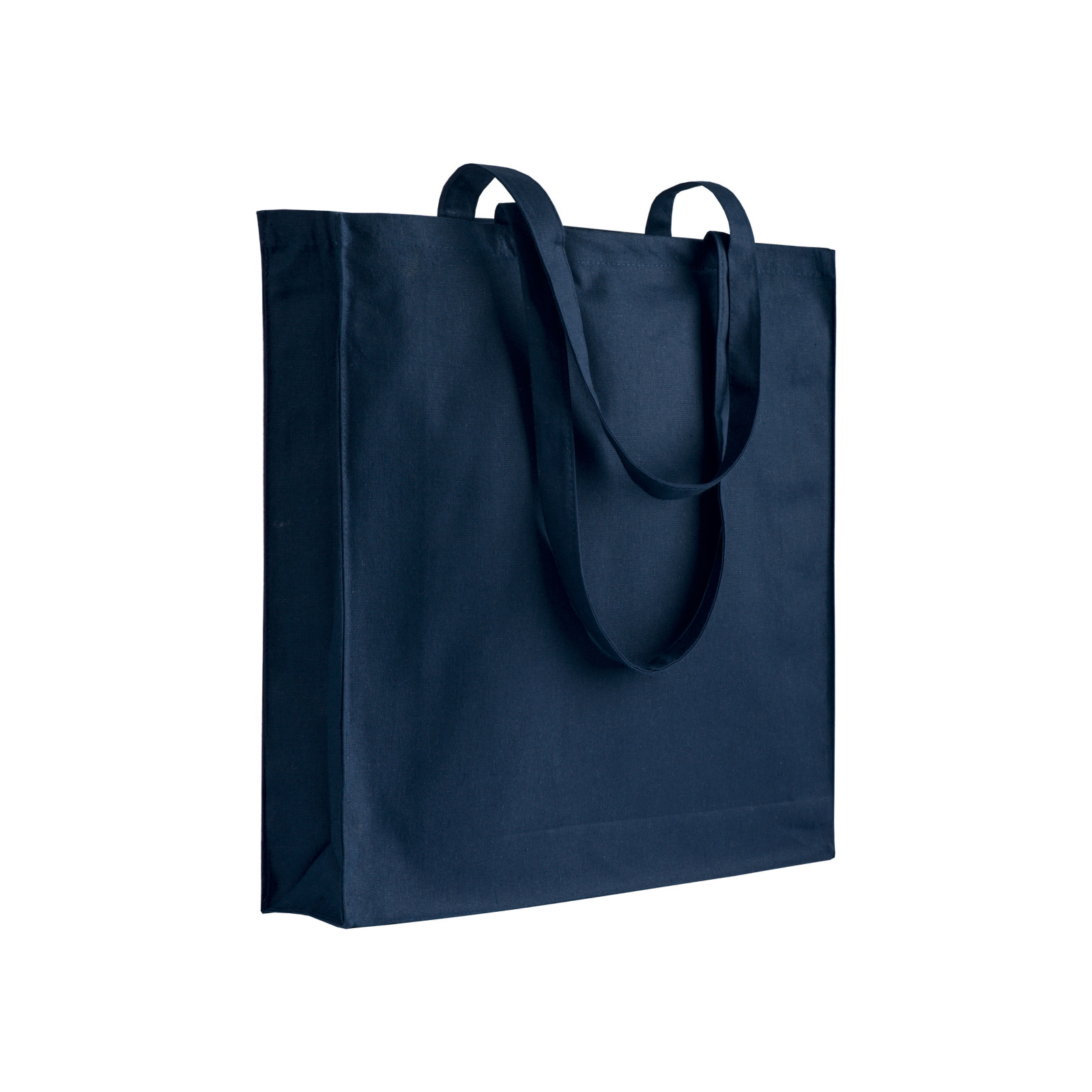 Shopper in cotone 180 g/m2, manici lunghi e soffietto