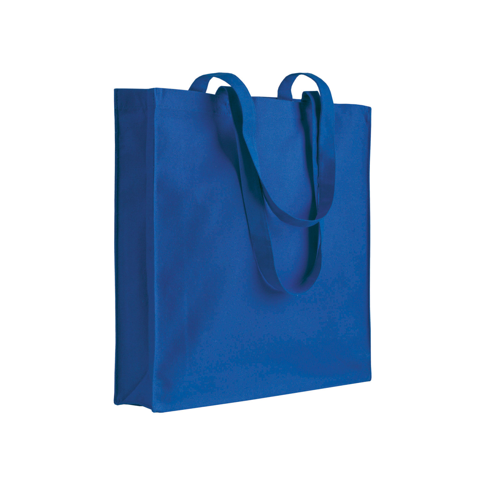 Shopper in cotone 180 g/m2, manici lunghi e soffietto