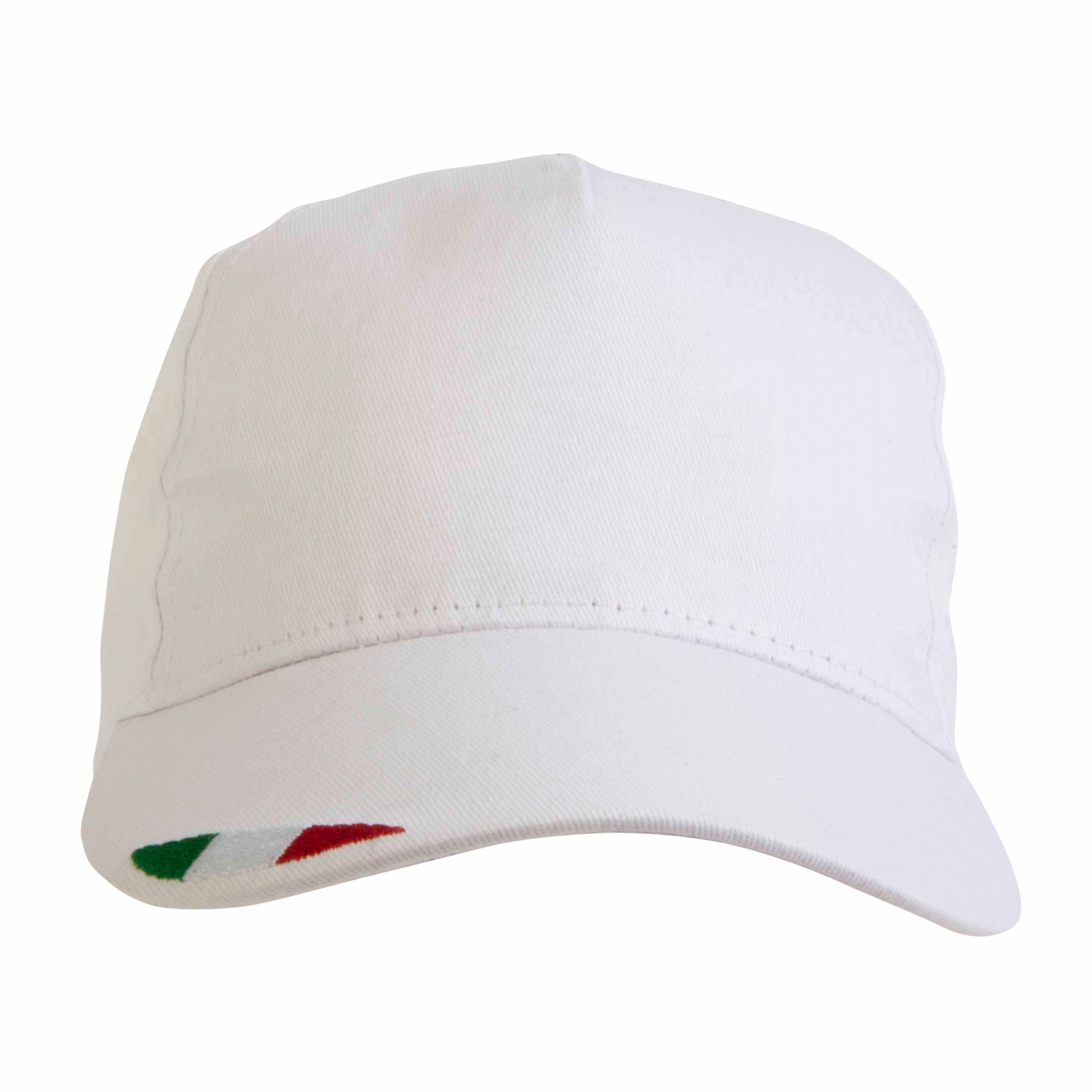 Cappellino in cotone, 5 pannelli con ricamo tricolore