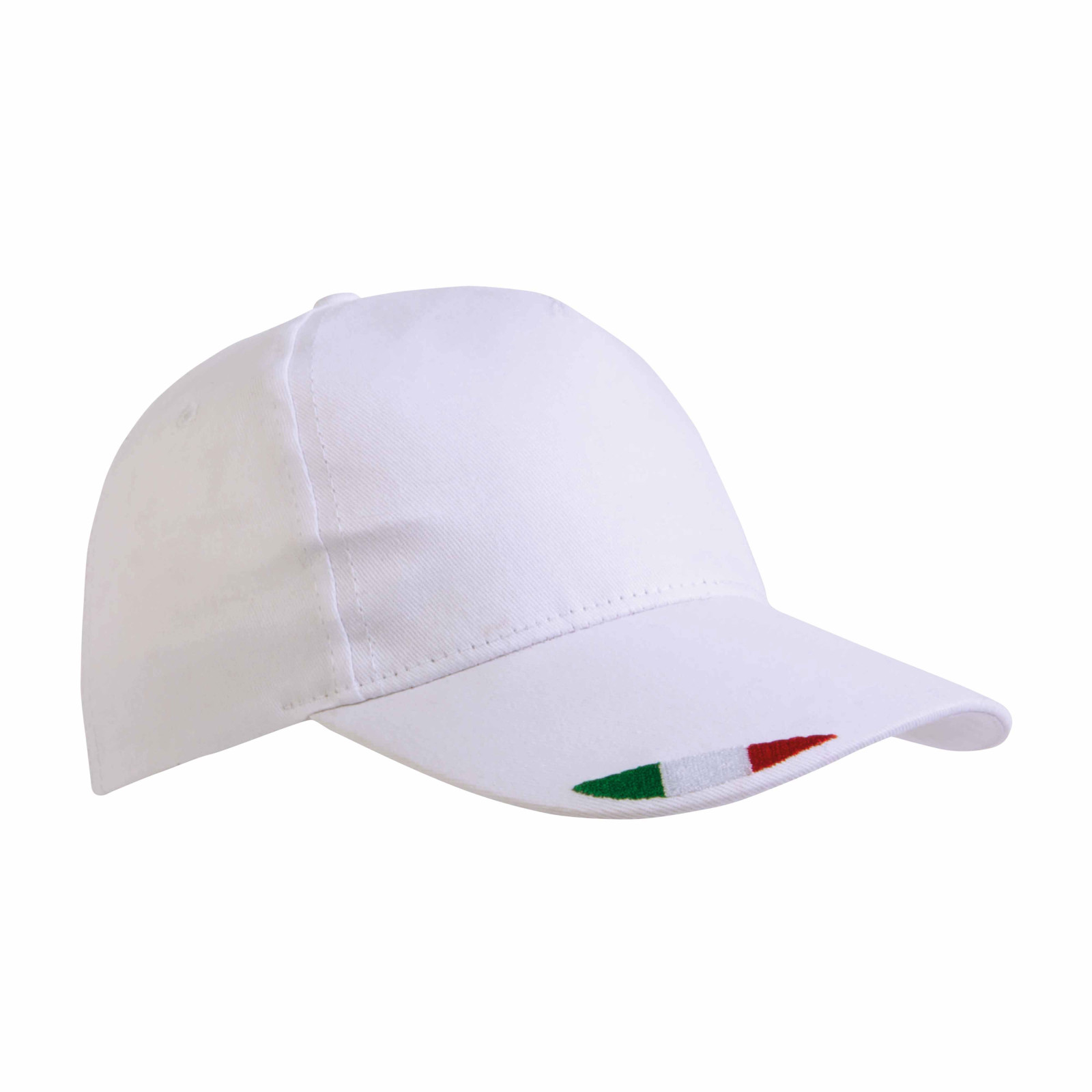 Cappellino in cotone, 5 pannelli con ricamo tricolore