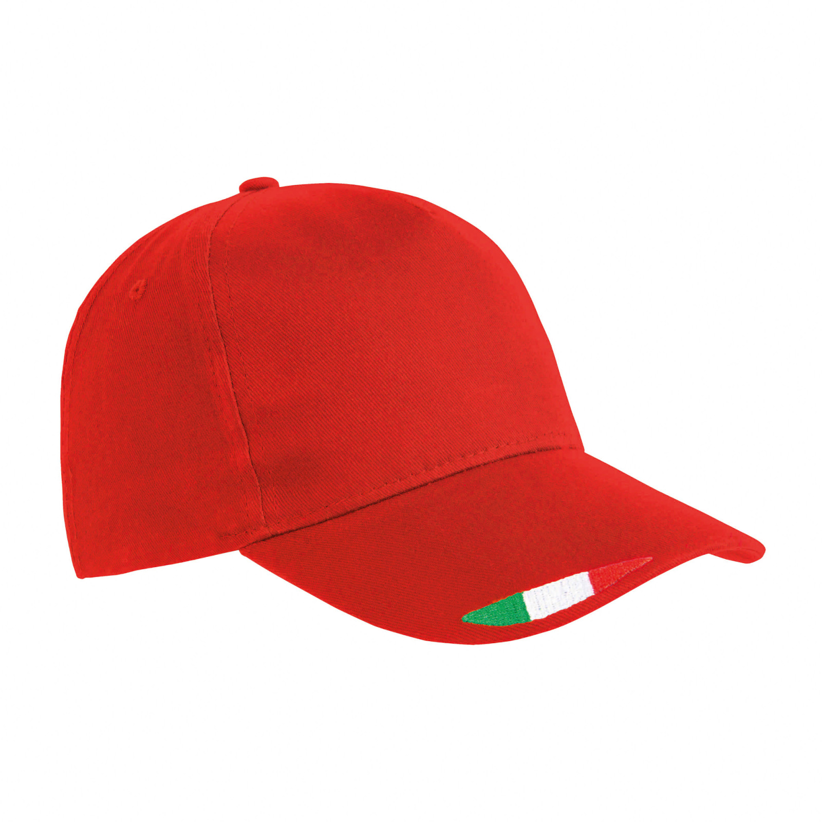 Cappellino in cotone, 5 pannelli con ricamo tricolore