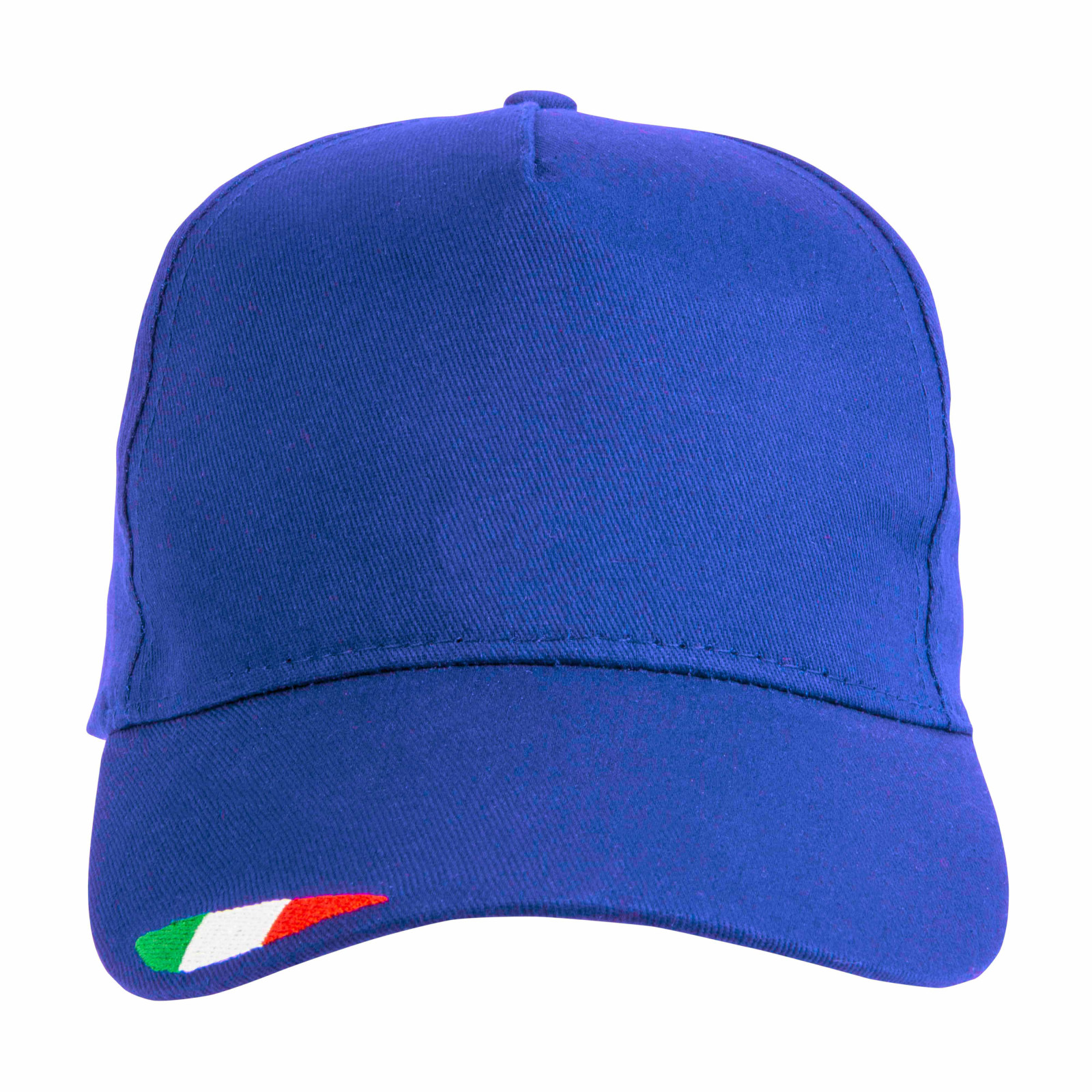 Cappellino in cotone, 5 pannelli con ricamo tricolore