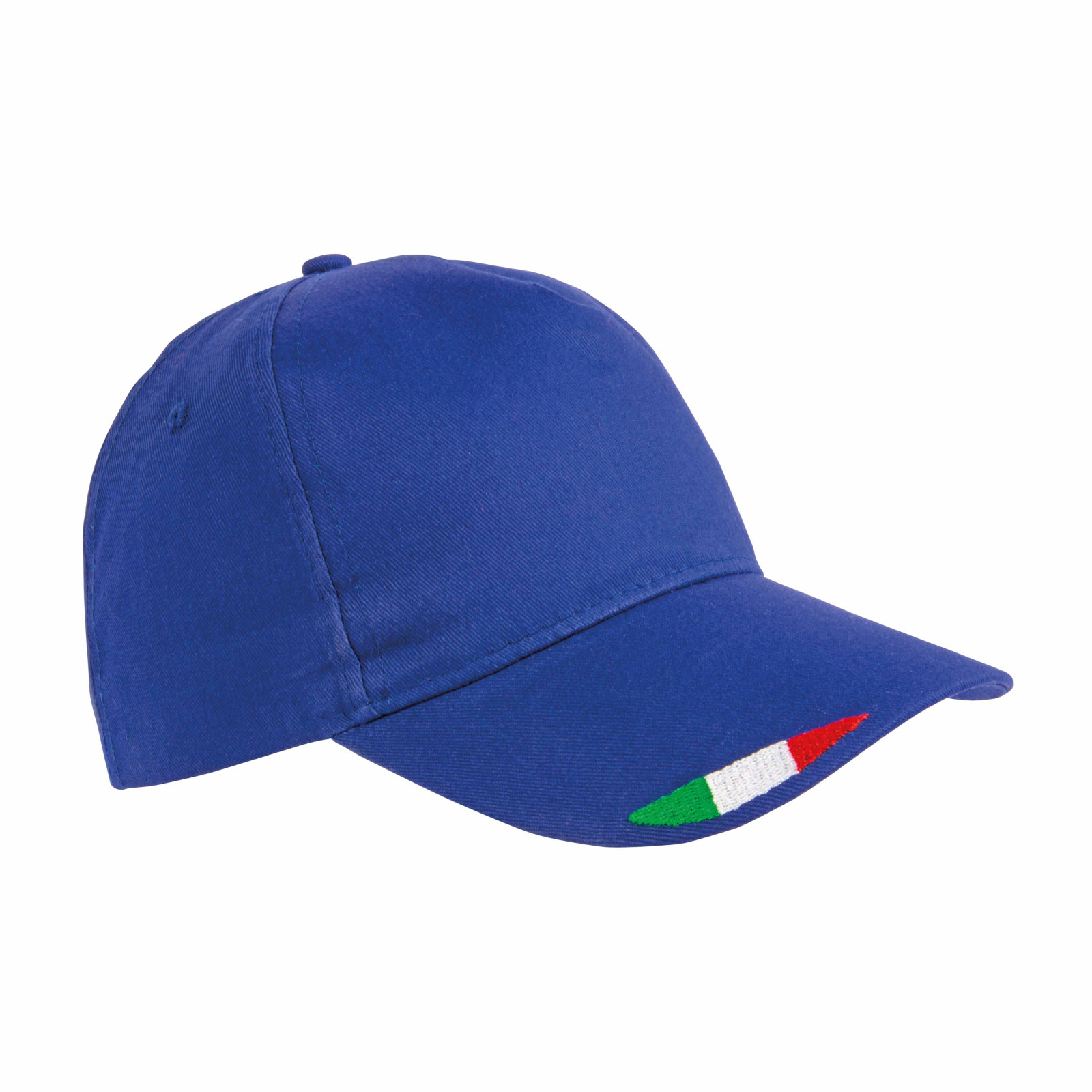 Cappellino in cotone, 5 pannelli con ricamo tricolore