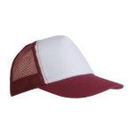 Cappellino in poliestere, 5 pannelli con calotta a rete