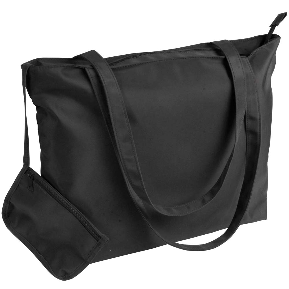 Borsa mare in poliestere 600D con manici lunghi, borsellino e chiusure con zip