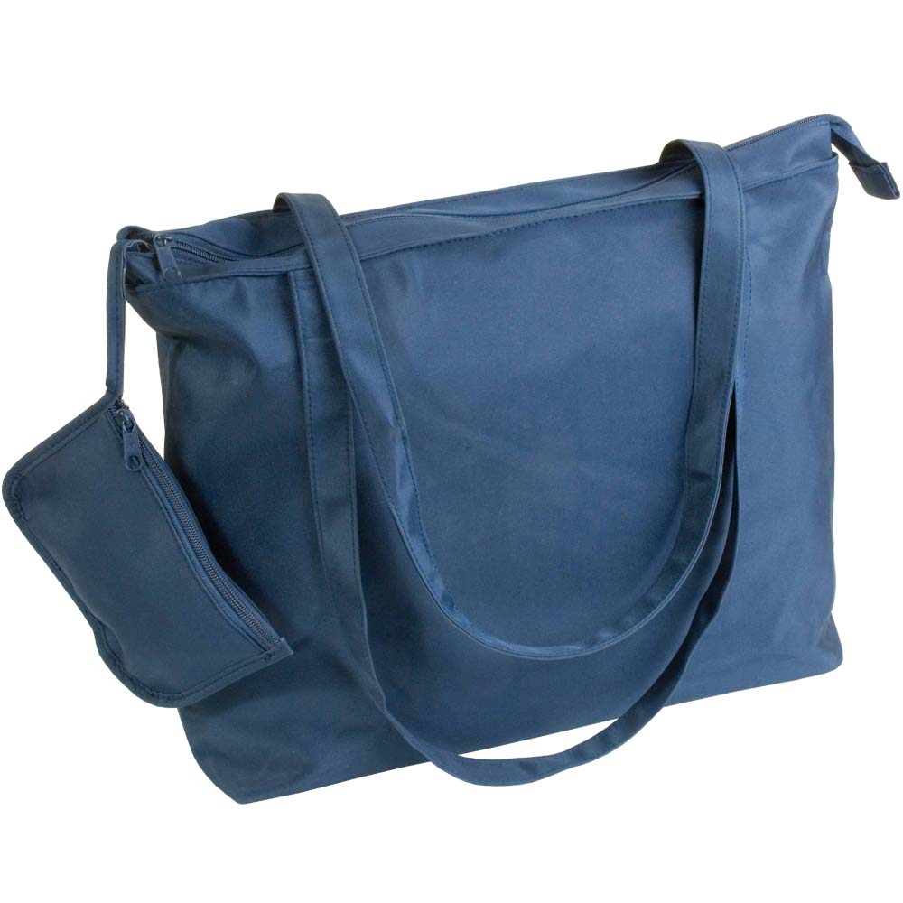 Borsa mare in poliestere 600D con manici lunghi, borsellino e chiusure con zip