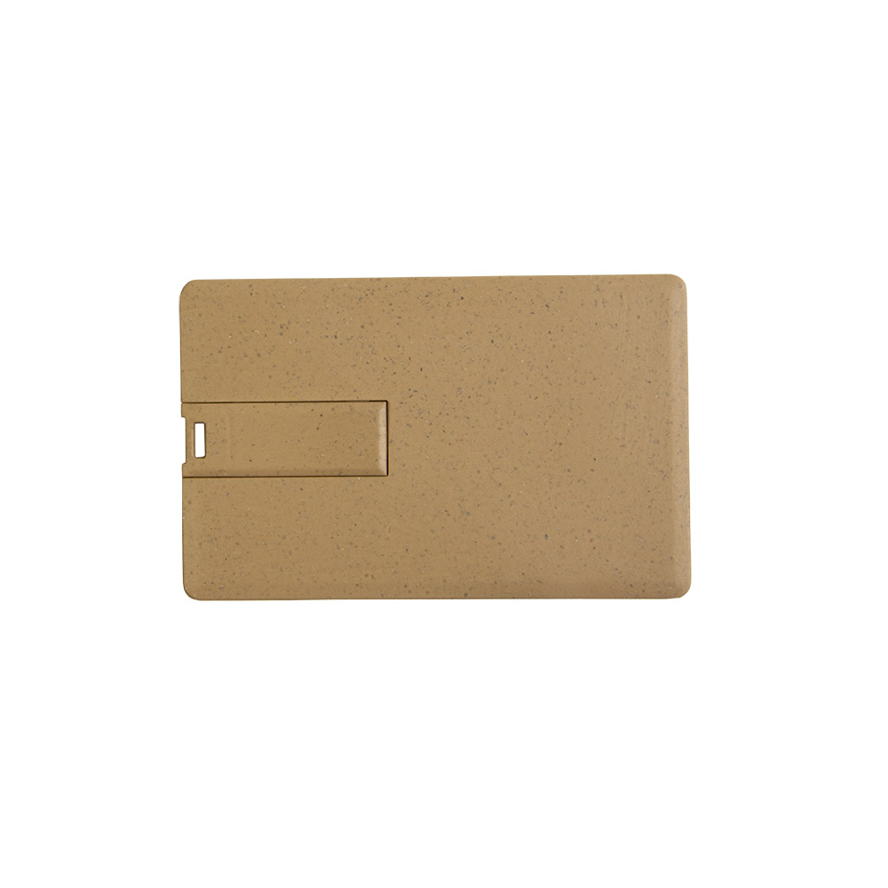 Chiavetta USB 8Gb a forma di tessera in paglia di grano e PP. Possibilità di import