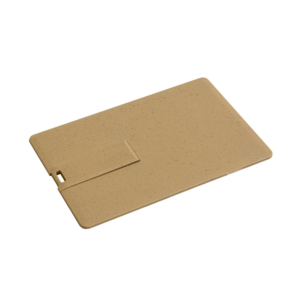 Chiavetta USB 8Gb a forma di tessera in paglia di grano e PP. Possibilità di import