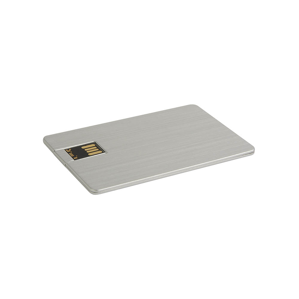 Chiavetta USB 8GB a a forma di tessera in metallo.