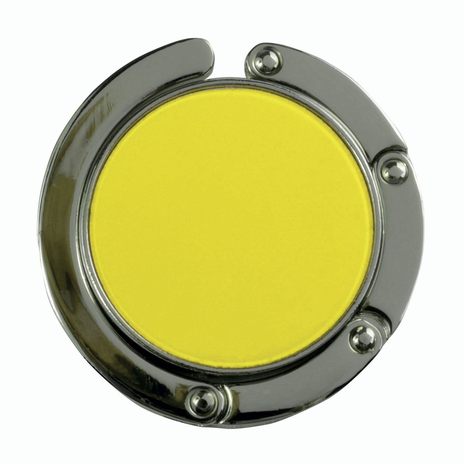 Gancio appendiborsa tondo in metallo, richiudibile con chiusura rafforzata da due magneti