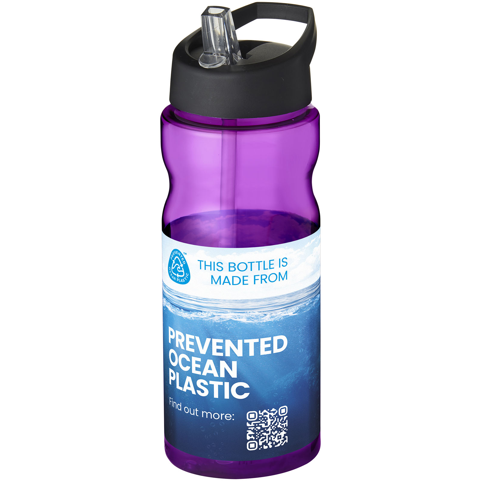 Borraccia sportiva H2O Active® Eco Base da 650 ml con coperchio con beccuccio