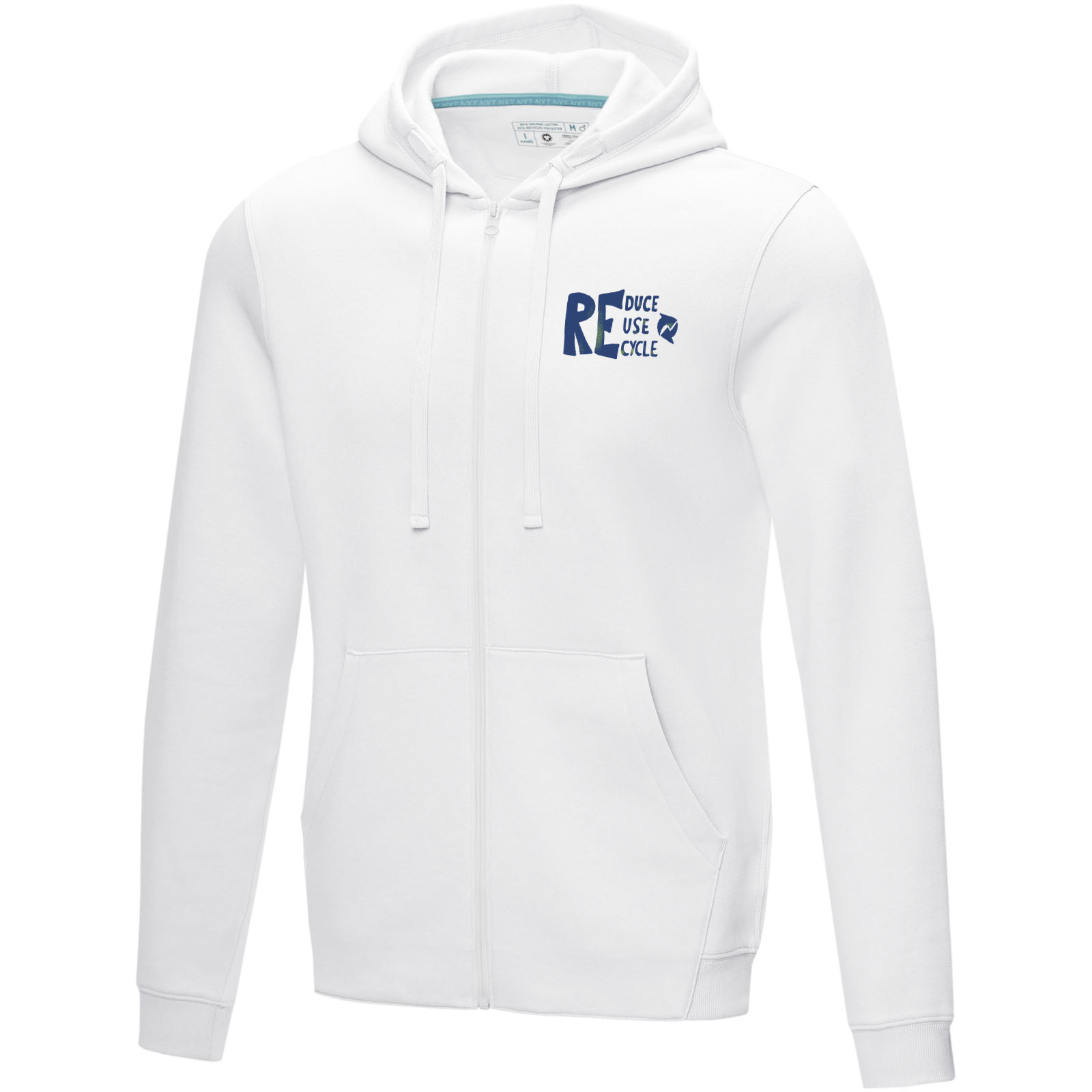 Felpa Ruby da uomo con cappuccio e full zip in tessuto organico riciclato
