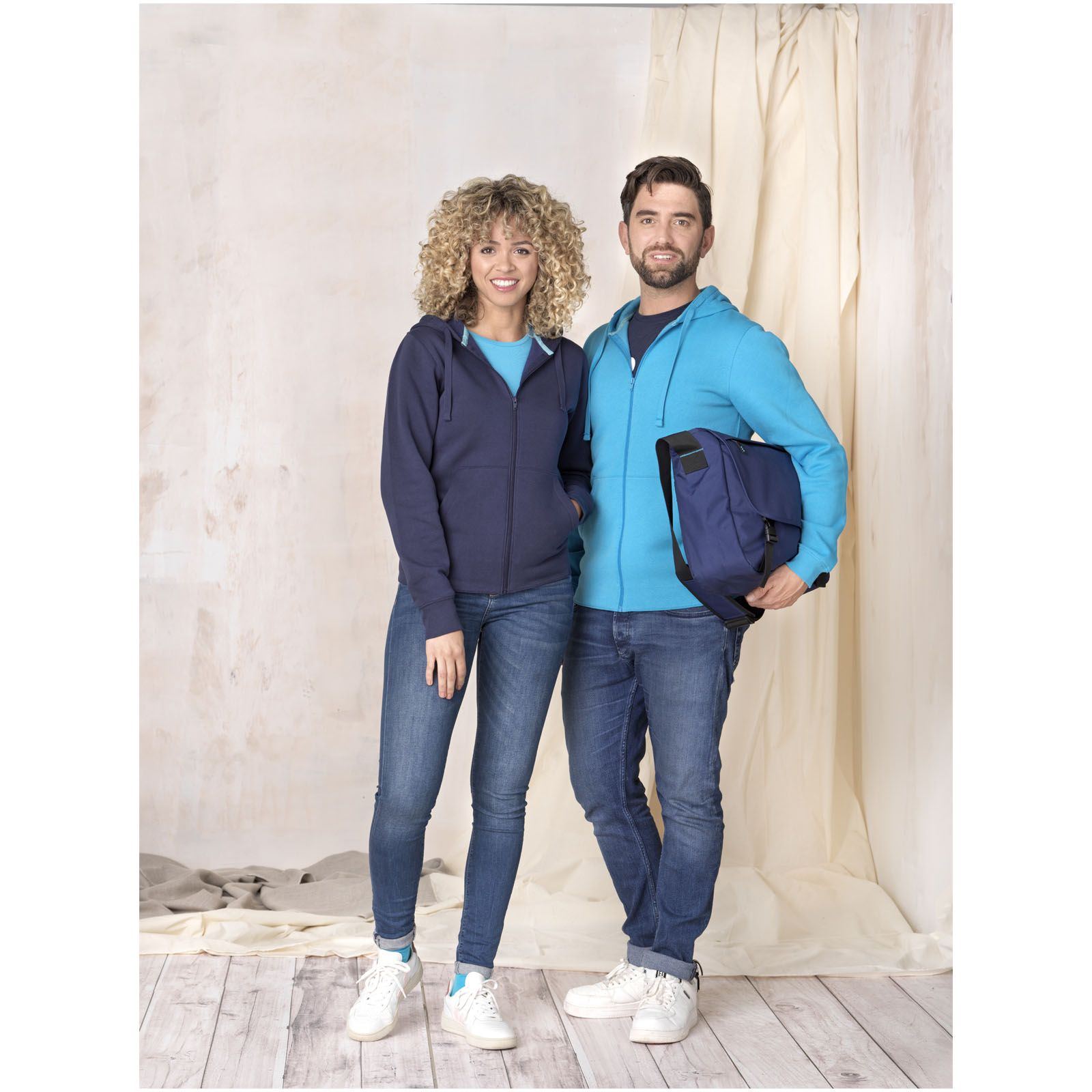 Felpa Ruby da uomo con cappuccio e full zip in tessuto organico riciclato