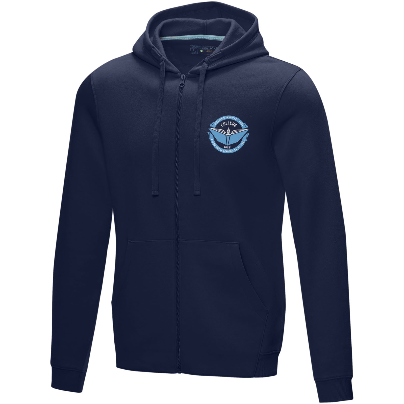 Felpa Ruby da uomo con cappuccio e full zip in tessuto organico riciclato