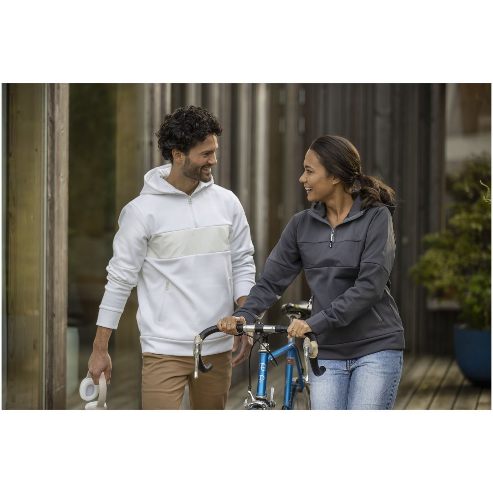 Felpa anorak con cappuccio da donna a mezza zip Sayan