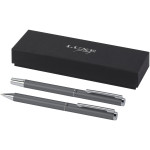 Set regalo con penna a sfera e penna roller in alluminio ric...
