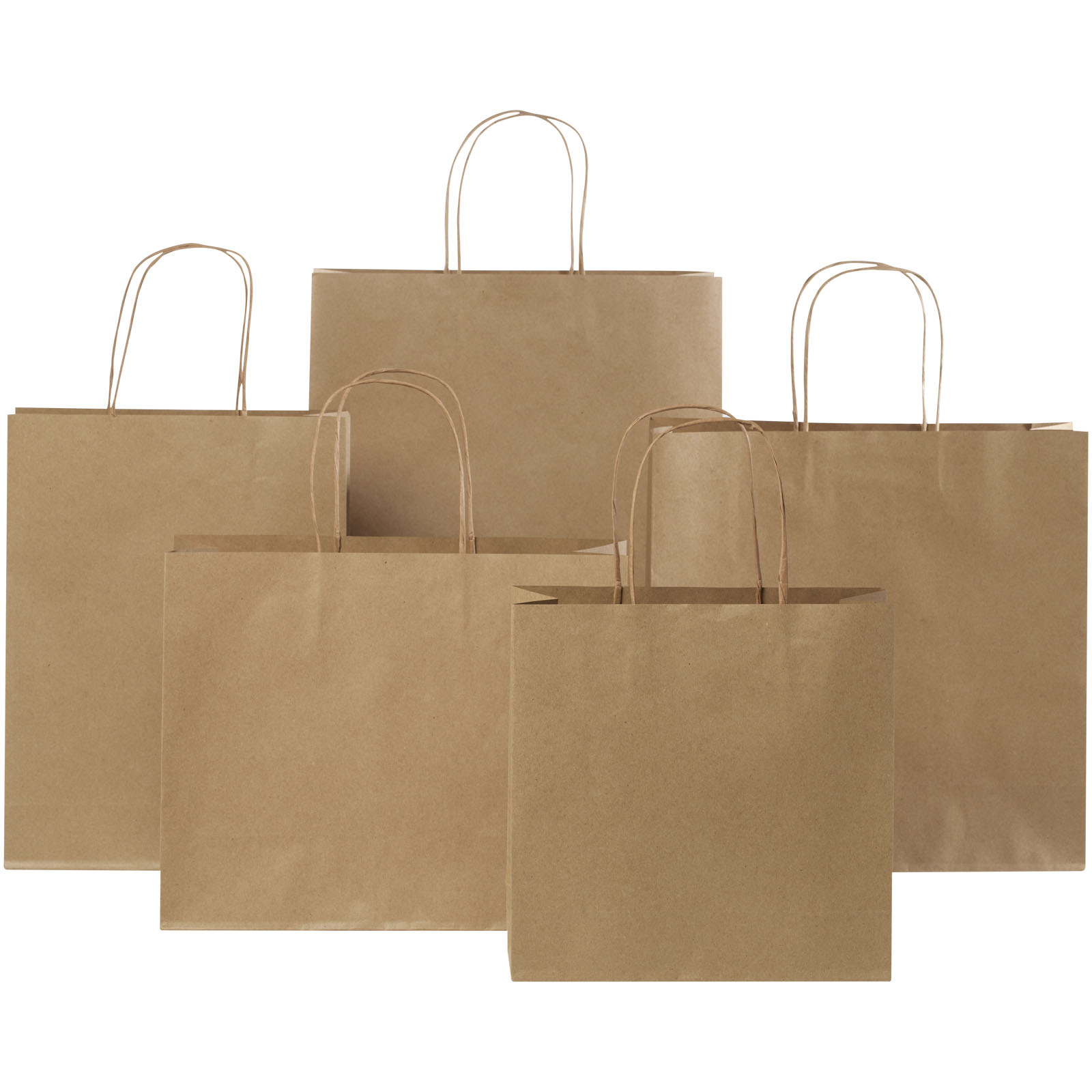 Shopper in carta kraft da 120g/m2 con manici intrecciati - piccolo